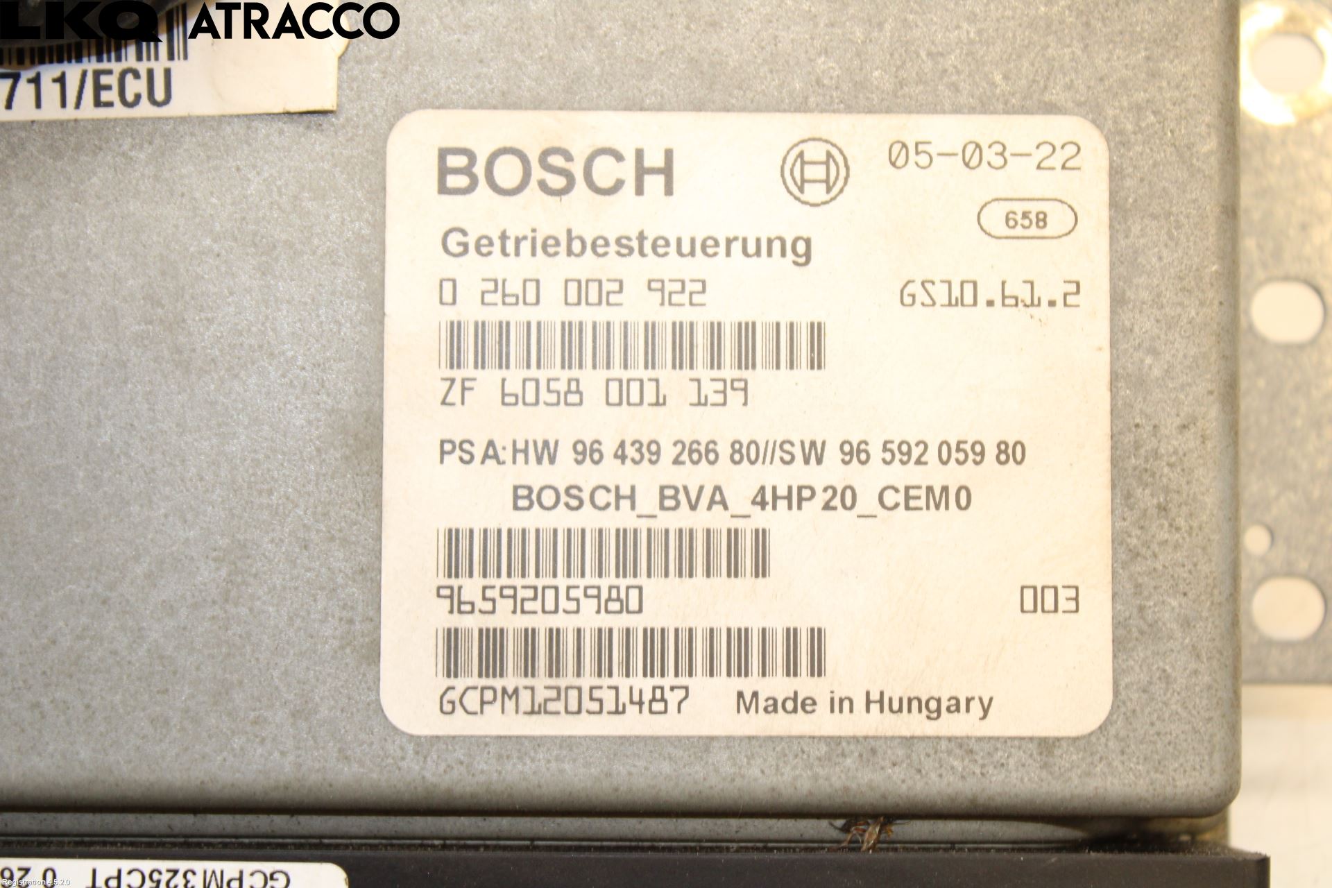 Peugeot 407 Styreenhet Gearkasse