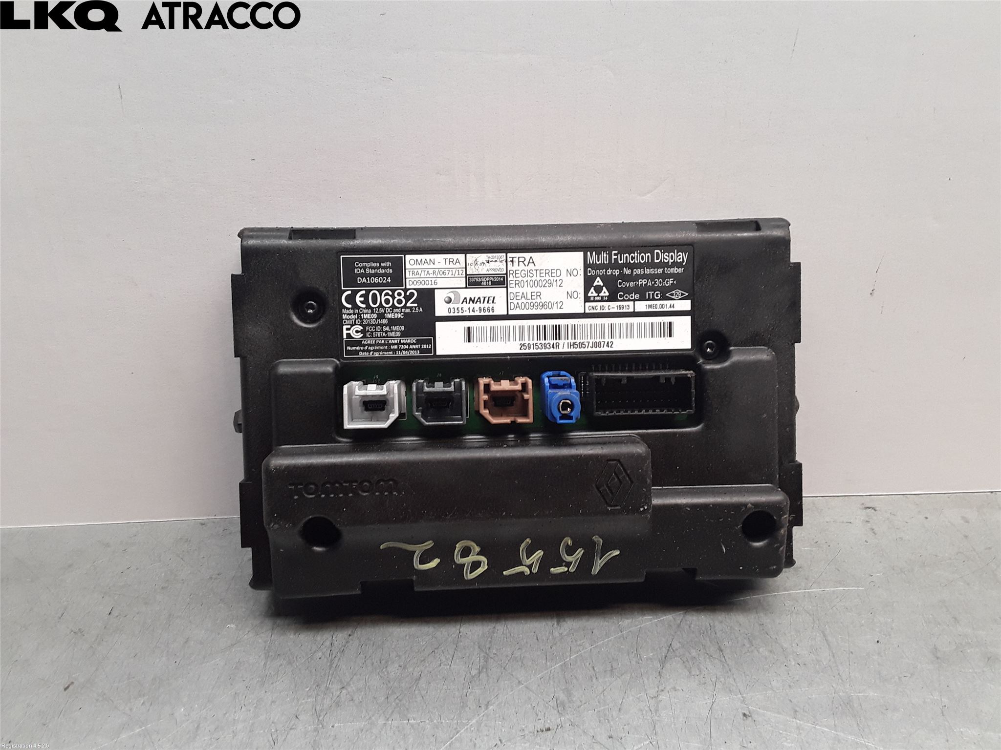 Renault ZOE/E-TECH 13- Multifunktionsdisplay