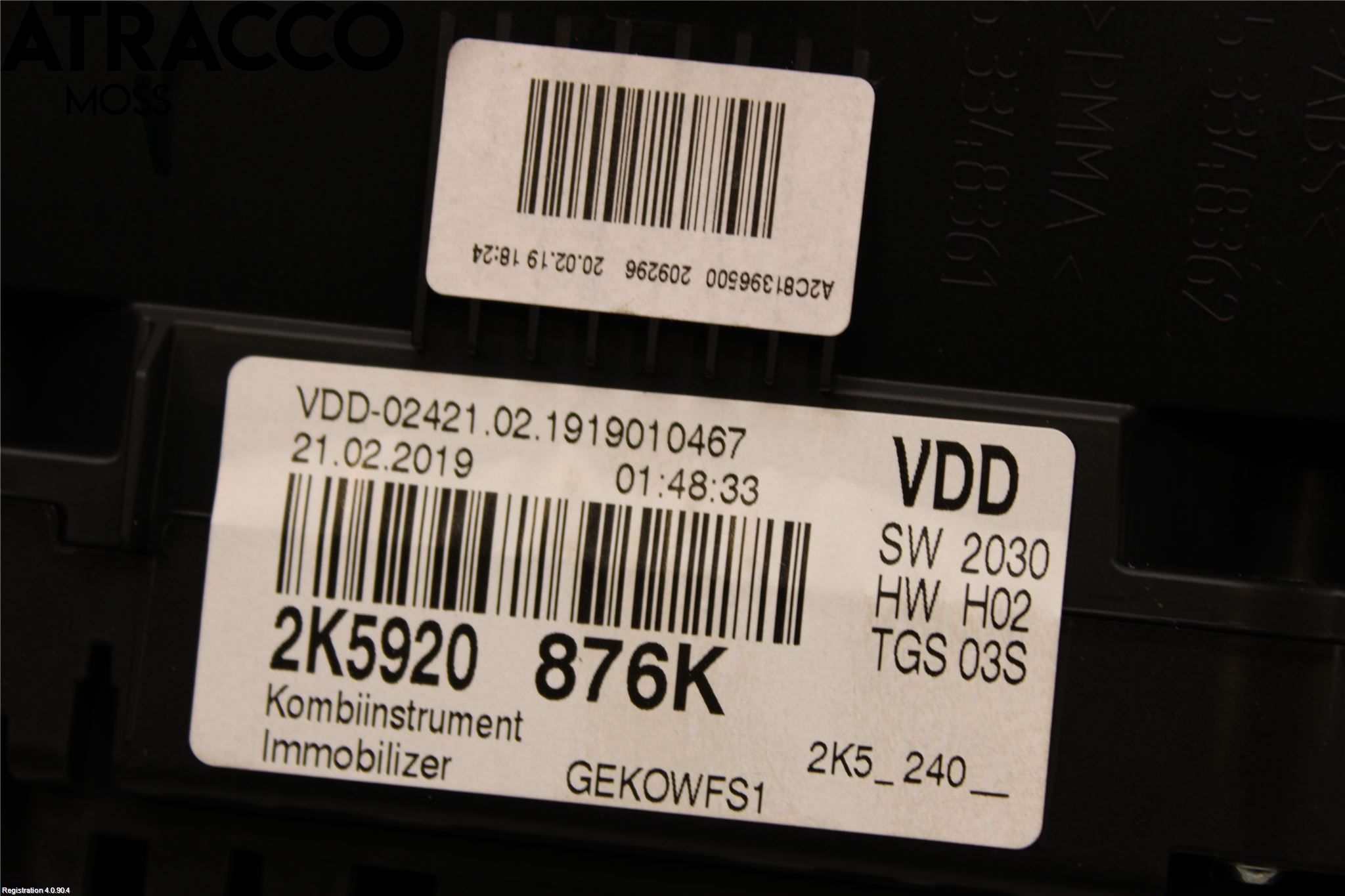 Volkswagen VW CADDY 16-20 Instr Kombinert