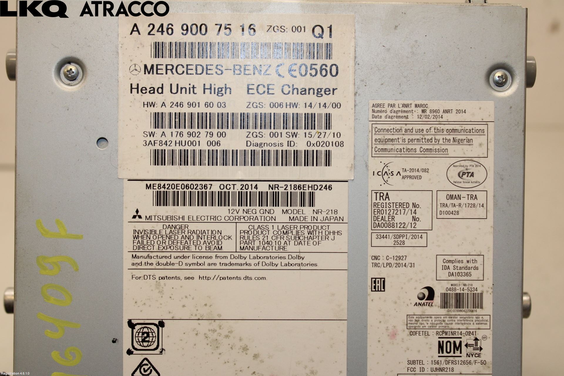 Mercedes-Benz MB CLA-KLASS (C117/X117) 13-19 Stereo Radio Med Cd