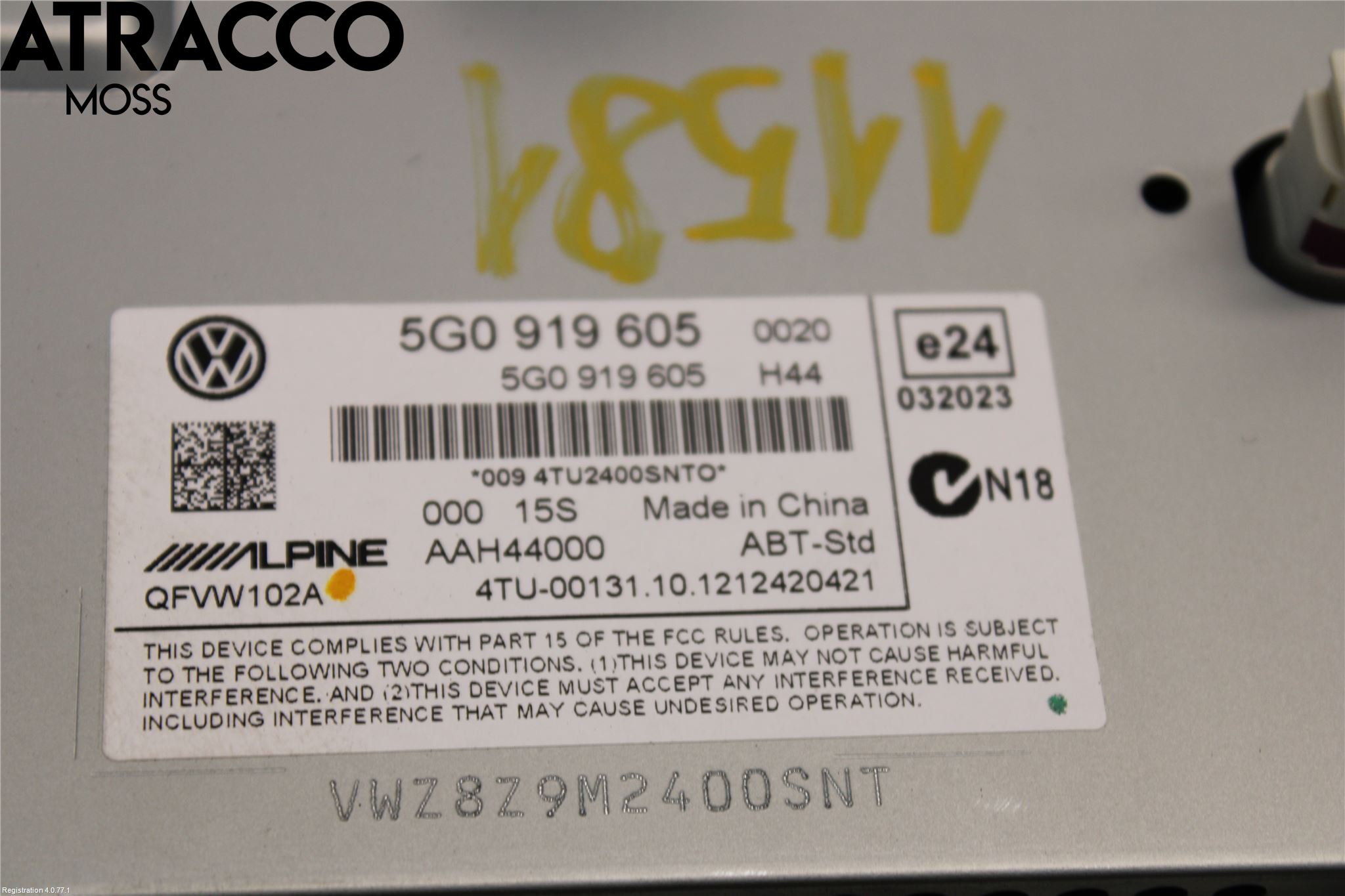 Volkswagen VW GOLF / E-GOLF VII 13-20 Multifunktionsdisplay