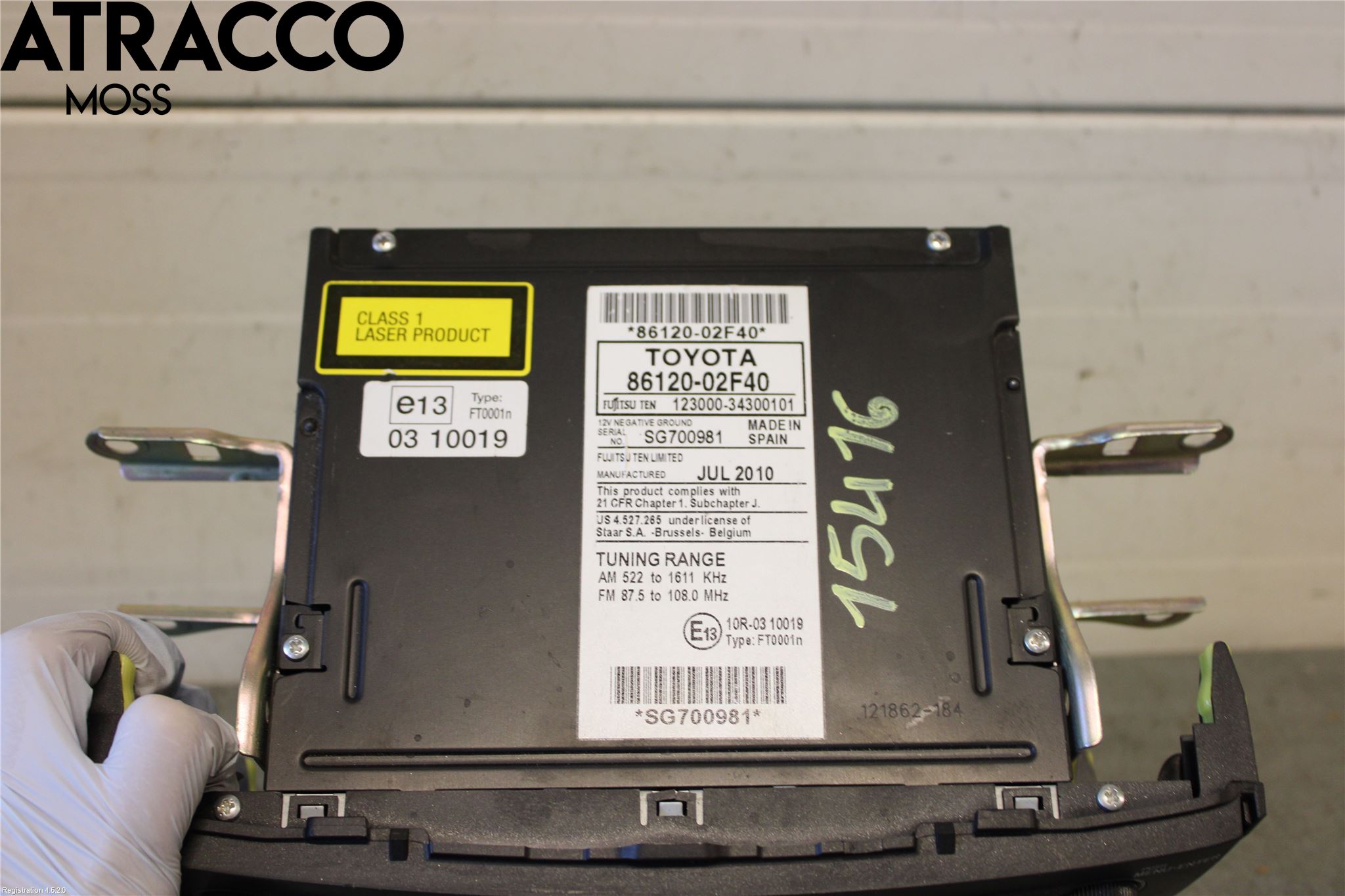 Toyota AURIS 10-12 Stereo Radio Med Cd