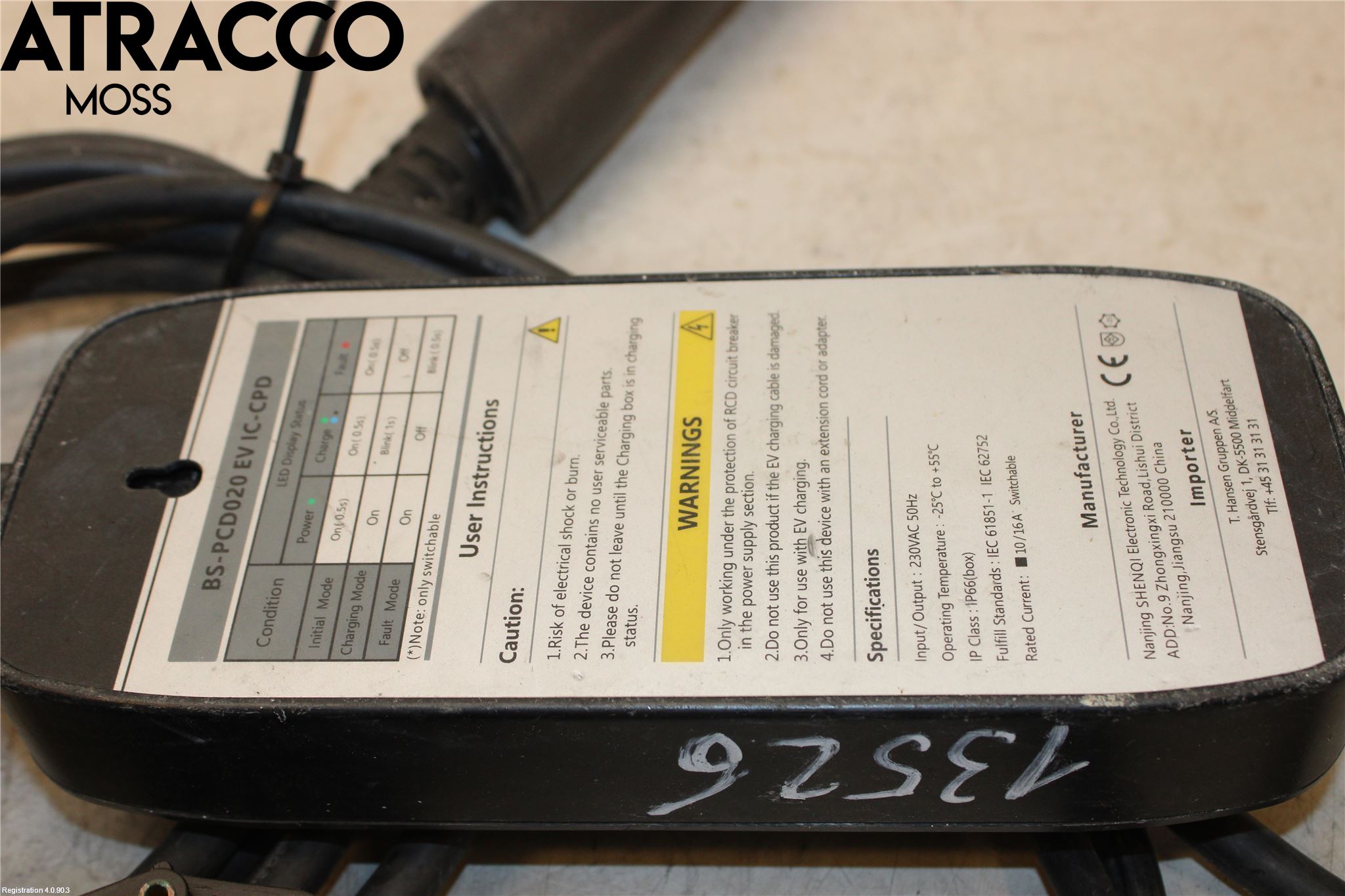 Nissan LEAF 11-17 Laddkabel Elbil