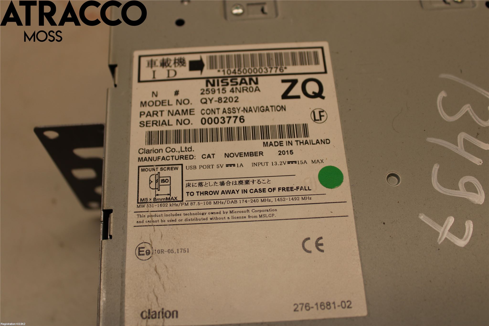 Nissan LEAF 11-17 Stereo Antenne Radio-Tv