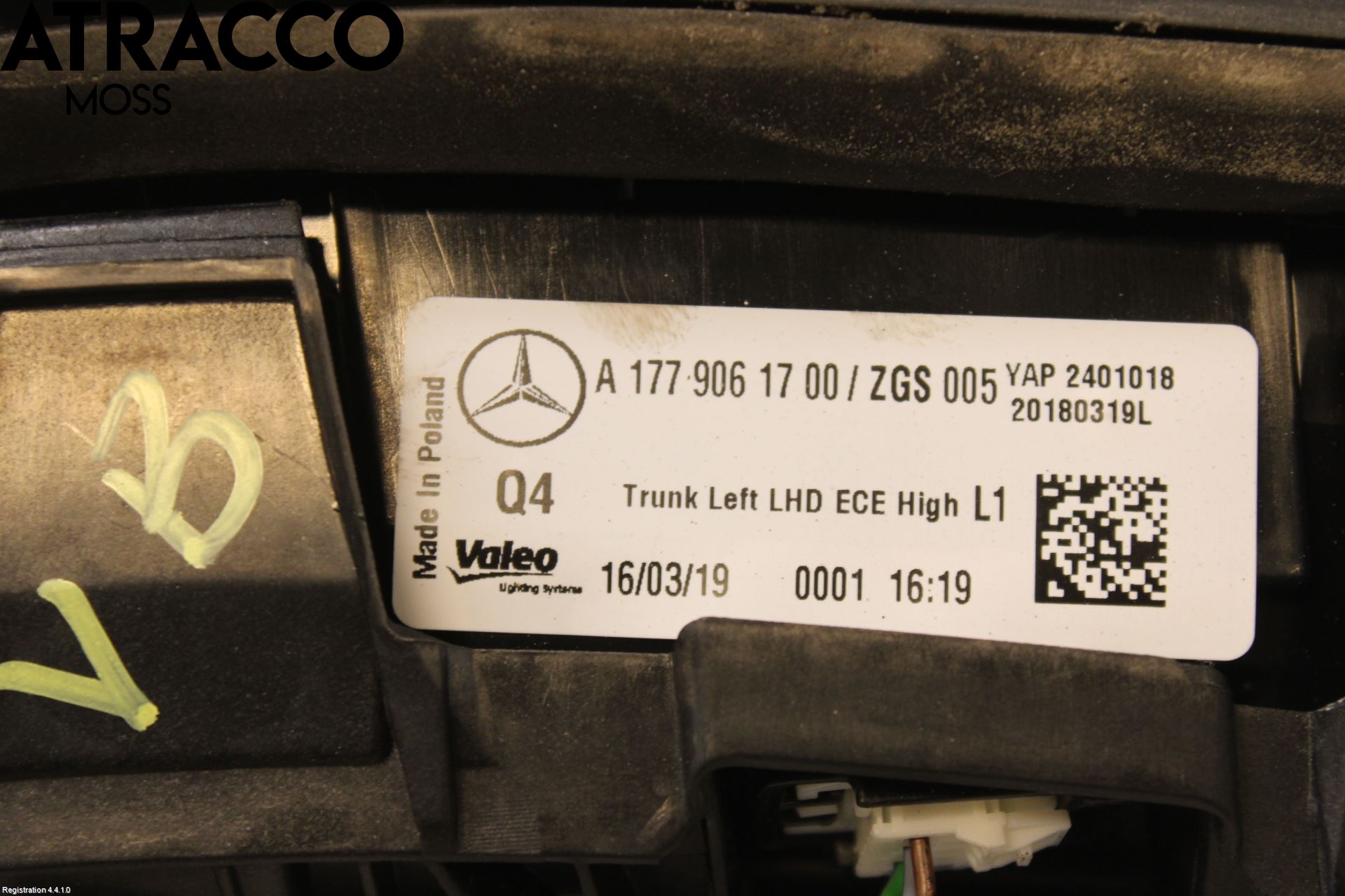 Mercedes-Benz MB A-KLASS (W177) 18- Baklykt Venstre  På Luke(Indre