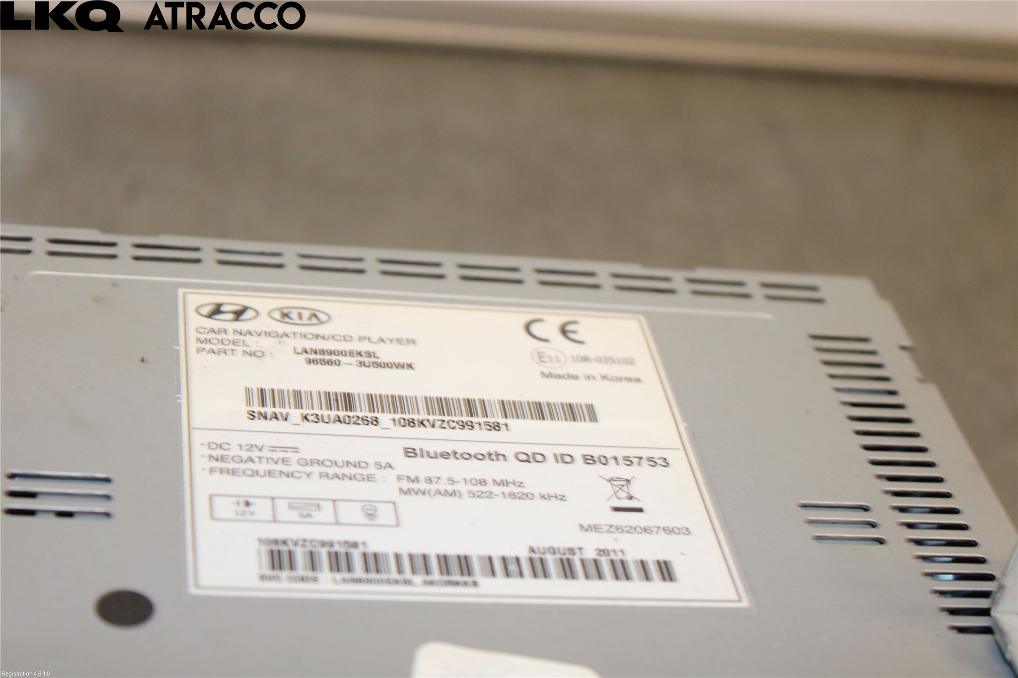 Kia SPORTAGE (SL) 11-15 Stereo Radio Med Cd