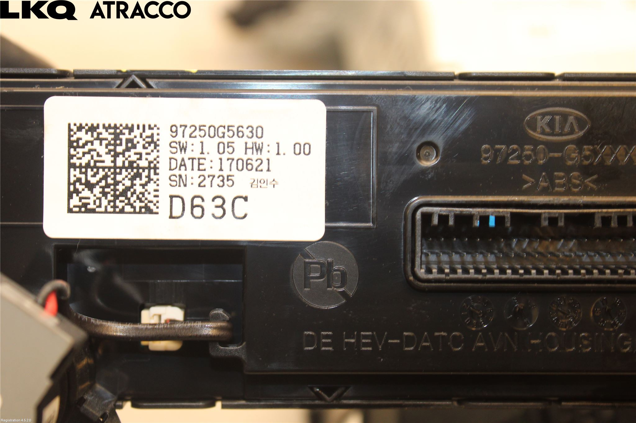 Kia NIRO (DE) 17-22 Varme Ac Betjening-Display