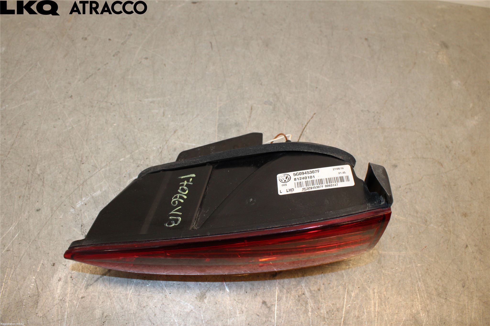Volkswagen VW GOLF / E-GOLF VII 13-20 Baklykt Venstre  På Luke(Indre
