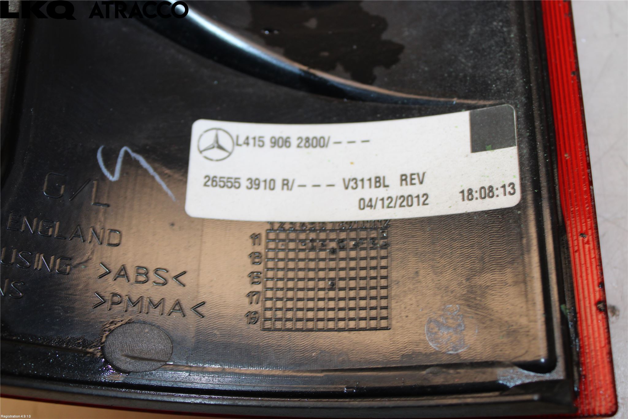 Mercedes-Benz MB CITAN (W415) 13-21 Baklykt Venstre