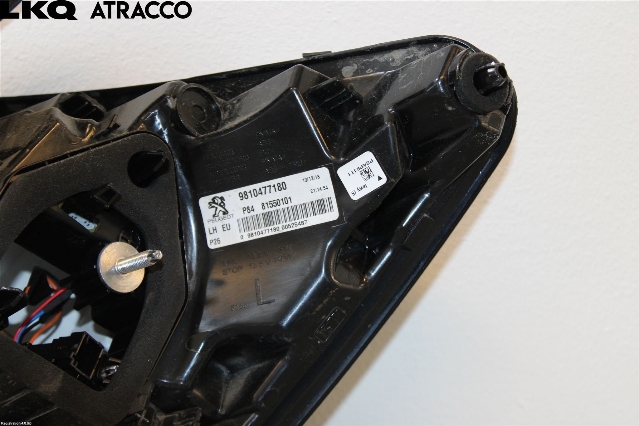 Peugeot 3008 09-16 Baklykt Venstre