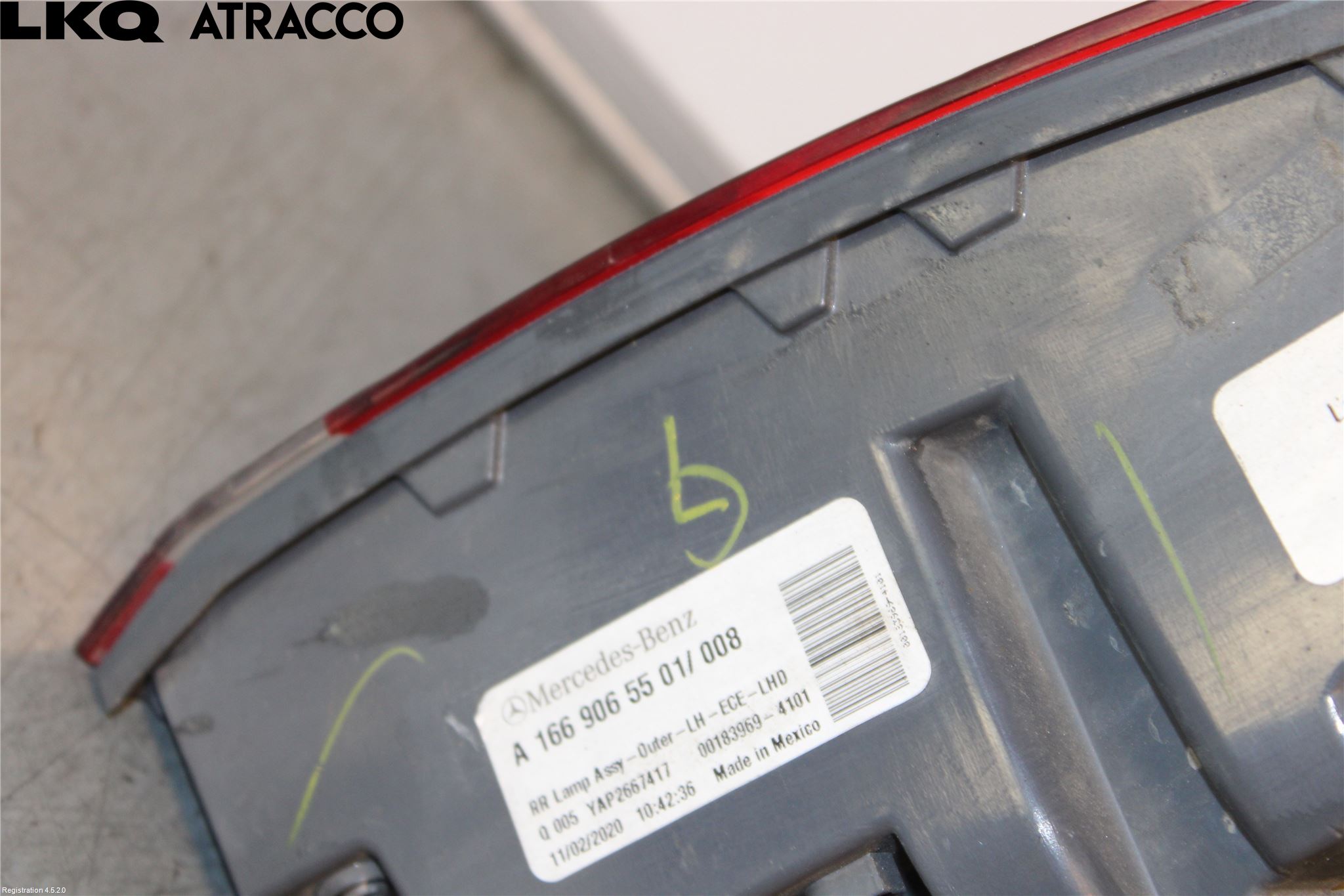 Mercedes-Benz MB ML/GLE-KLASS (W166) 12-18 Baklykt Venstre