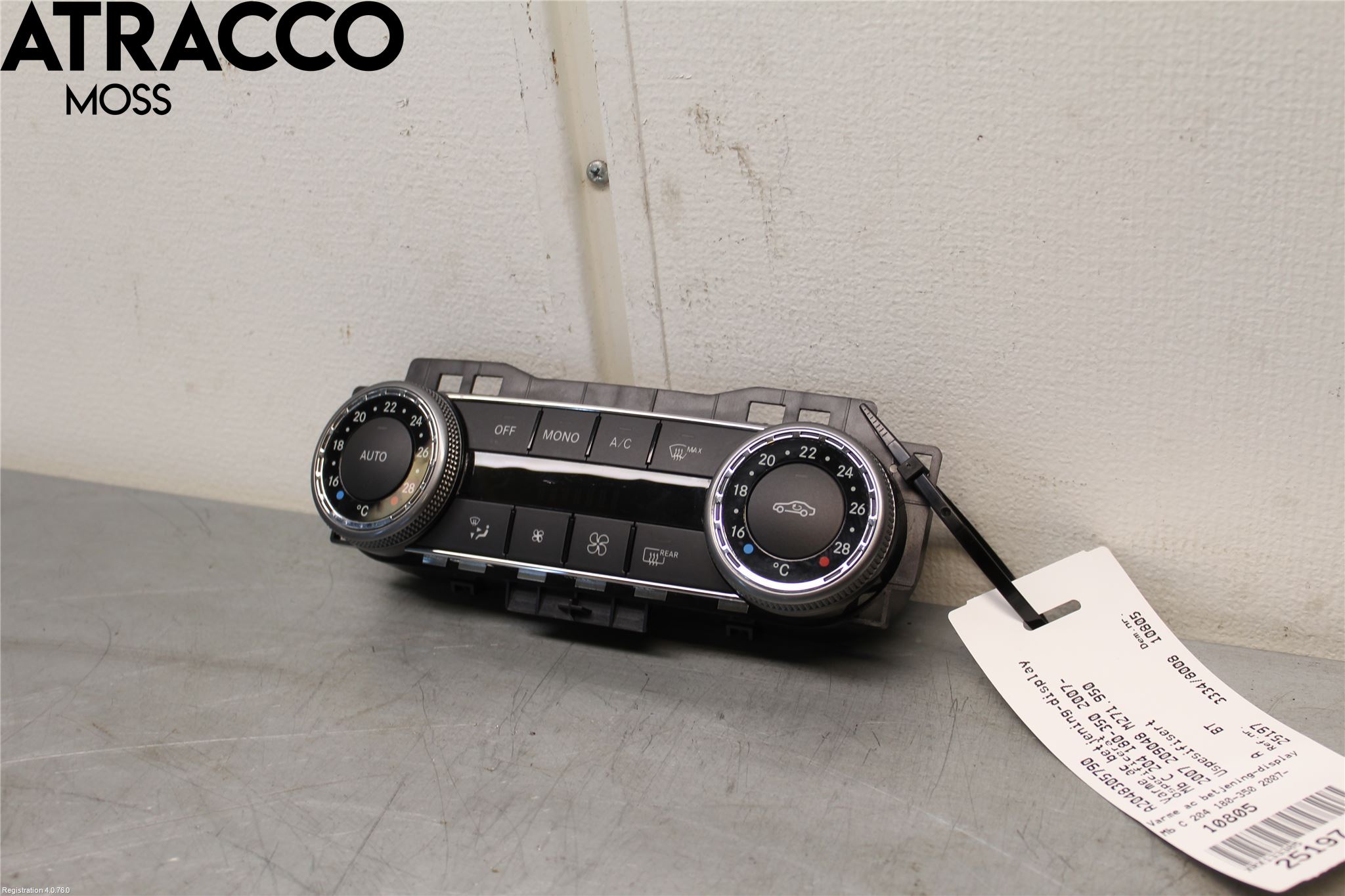 Mercedes-Benz MB C-KLASS (W204) 07-15 Varme Ac Betjening-Display
