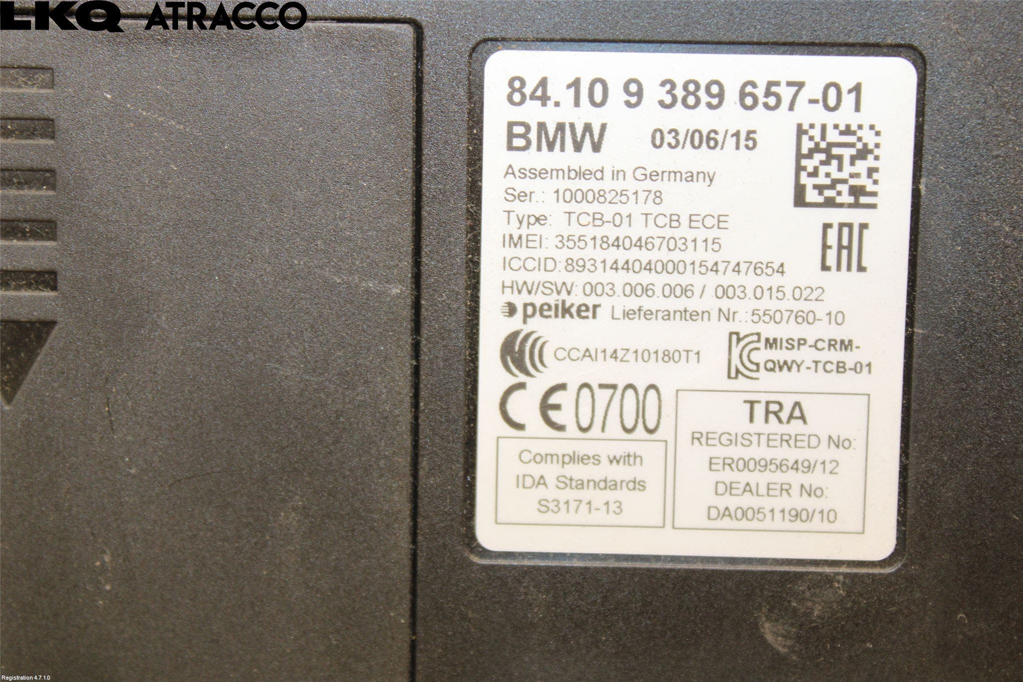 BMW 5 F10/F11/F18 09-17 Styreenhet Øvrig