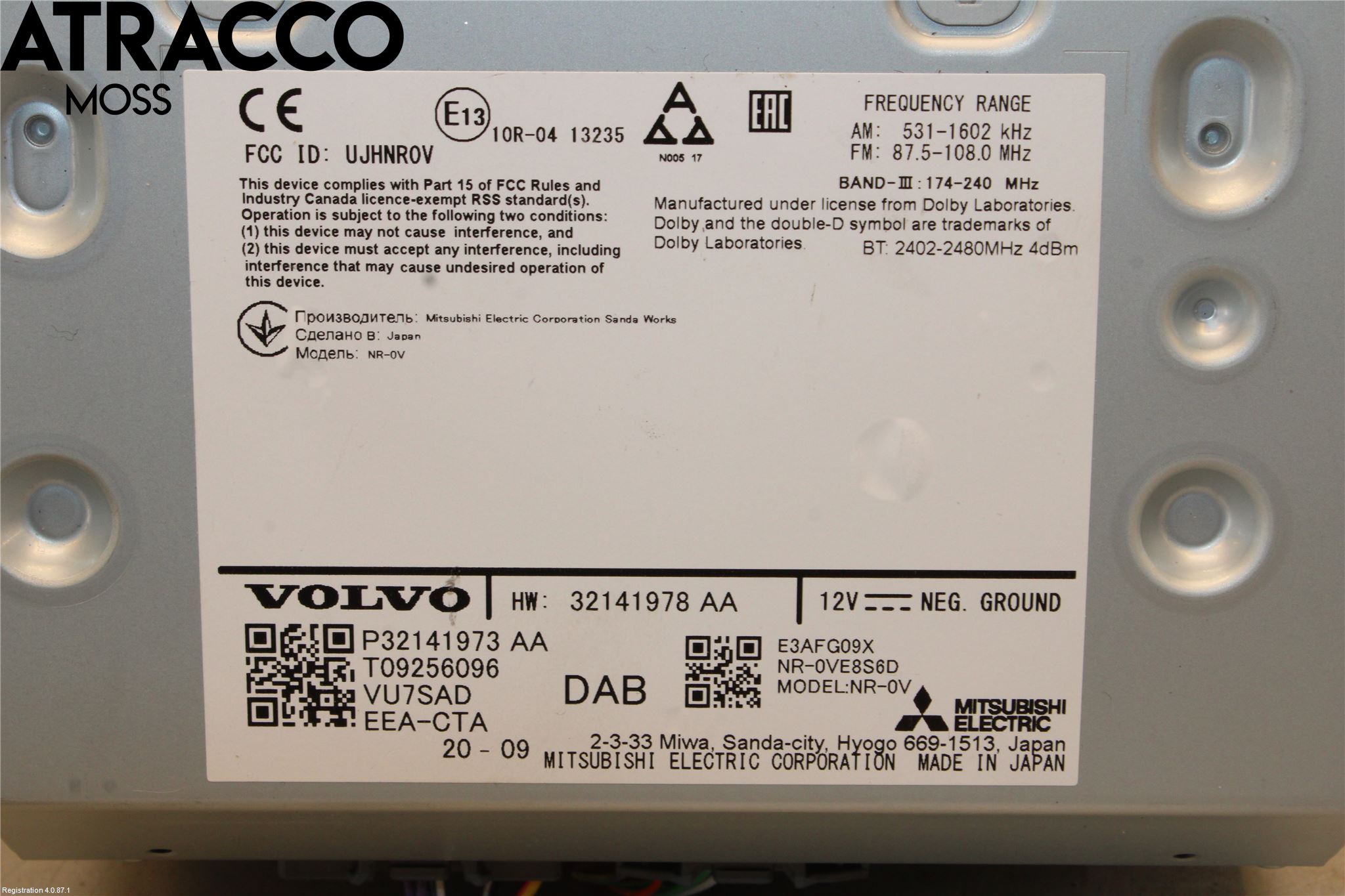 Volvo XC40/RECHARGE 18- Stereo Radio Med Cd