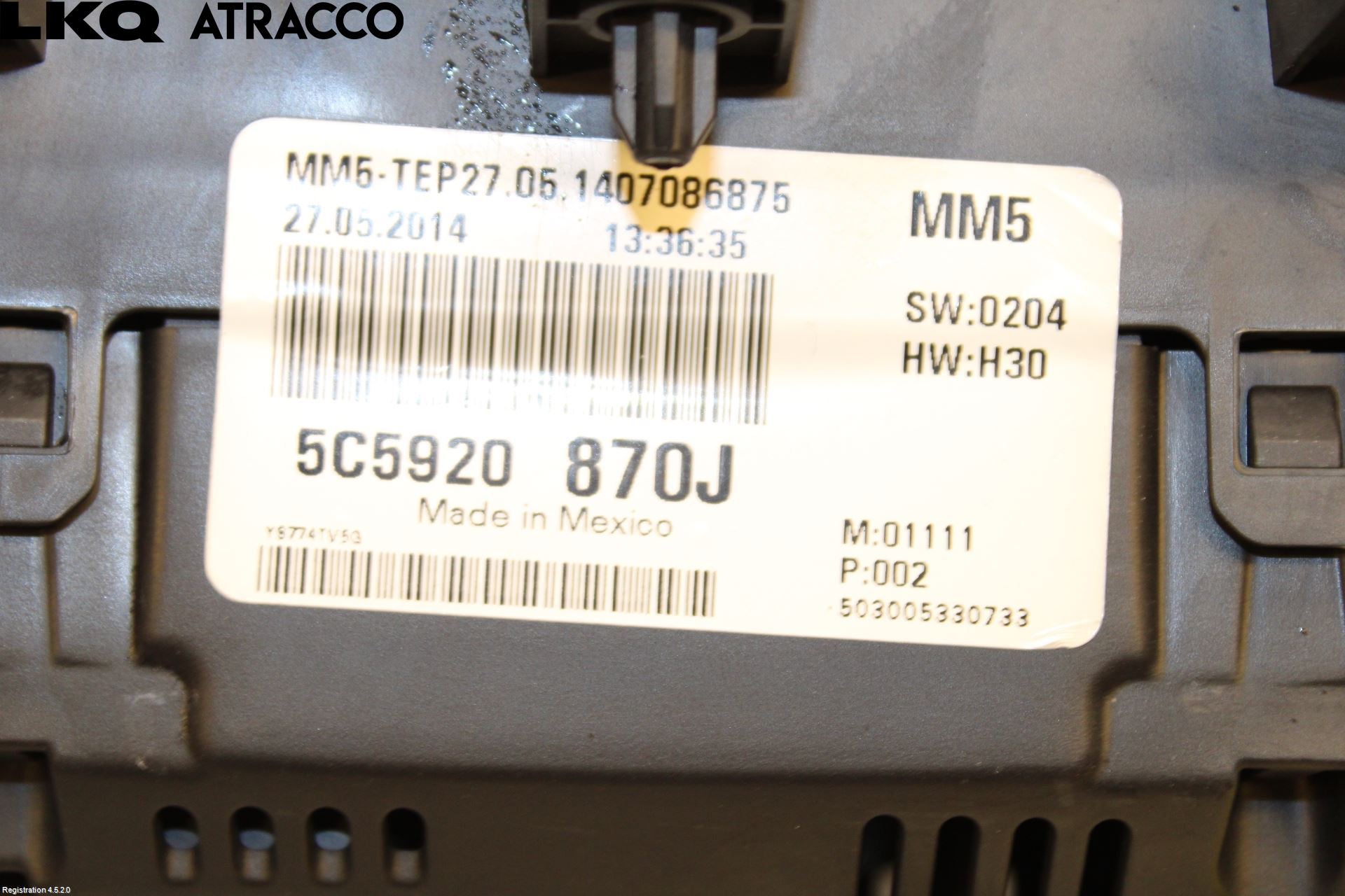 Volkswagen VW BEETLE 12- Instr Kombinert