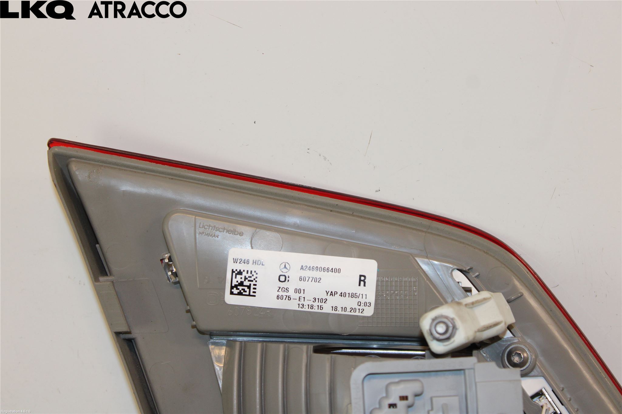 Mercedes-Benz MB B-KLASS (W246/W242) 12-19 Baklykt Høyre  På Luke(Indre)