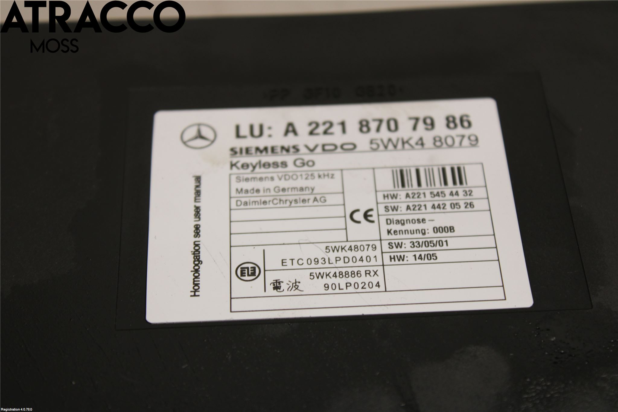 Mercedes-Benz MB S-KLASS (W221) 05-13 Styrenhet Nyckellös System