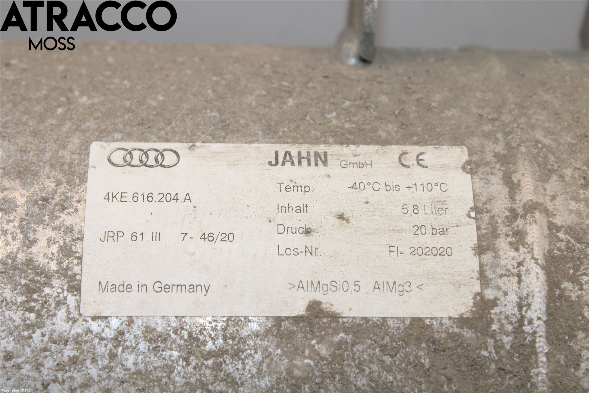 Audi E-TRON, S GE 19- Nivå/Lufrfrändring Trycktank