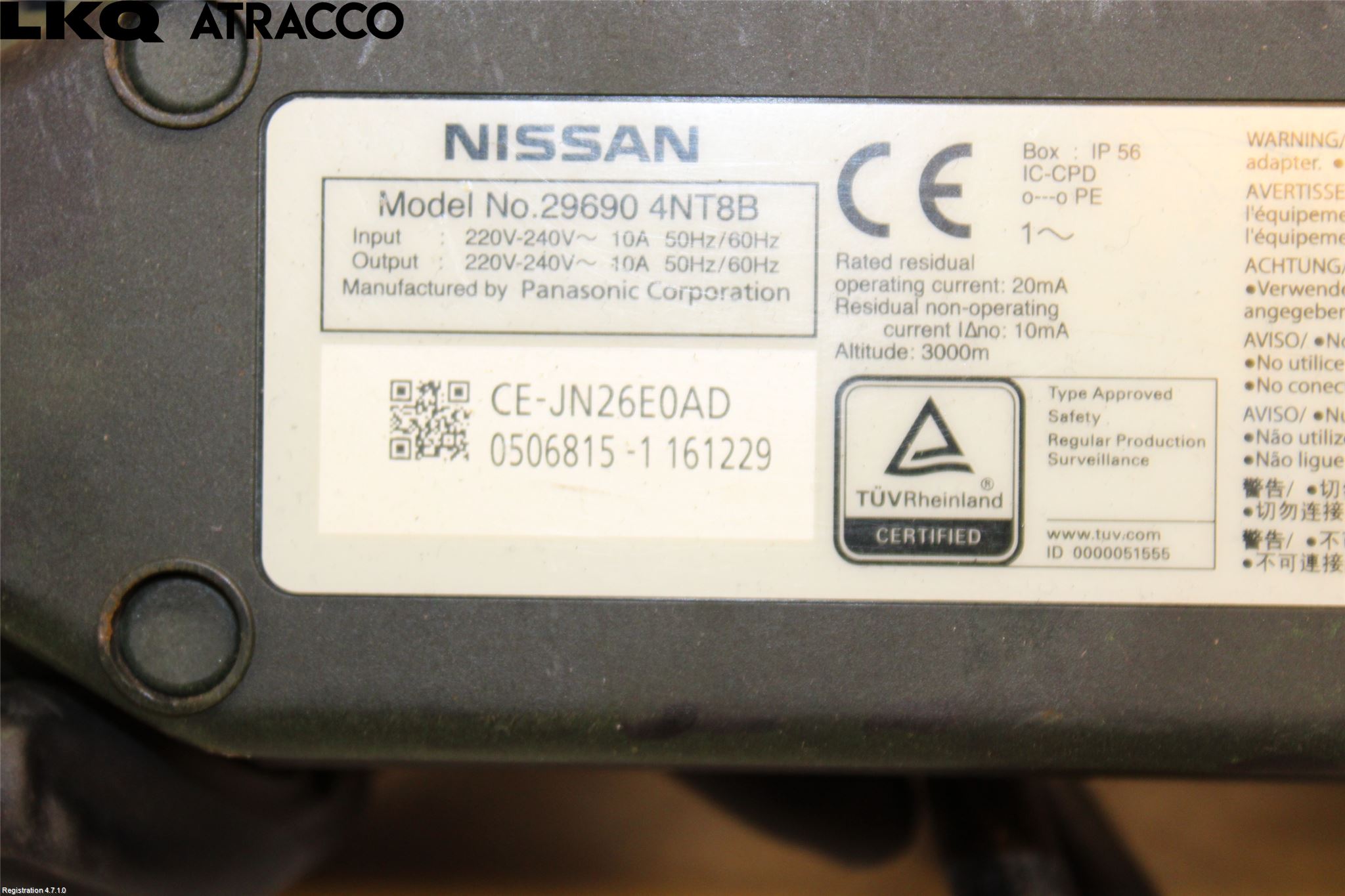 Nissan LEAF 11-17 Laddkabel Elbil