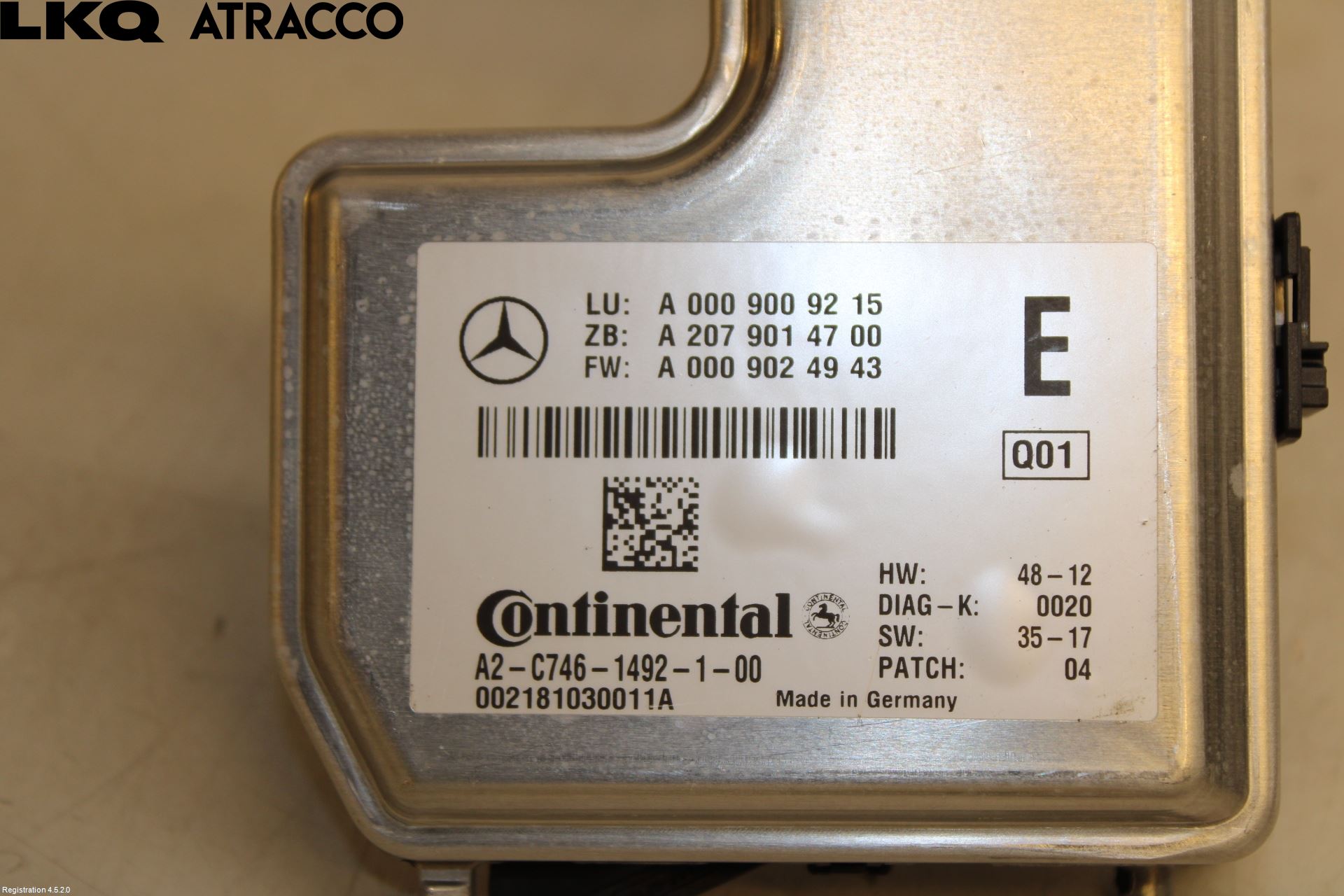 Mercedes-Benz MB ML/GLE-KLASS (W166) 12-18 Sensor Kollisjonsbeskyttelse