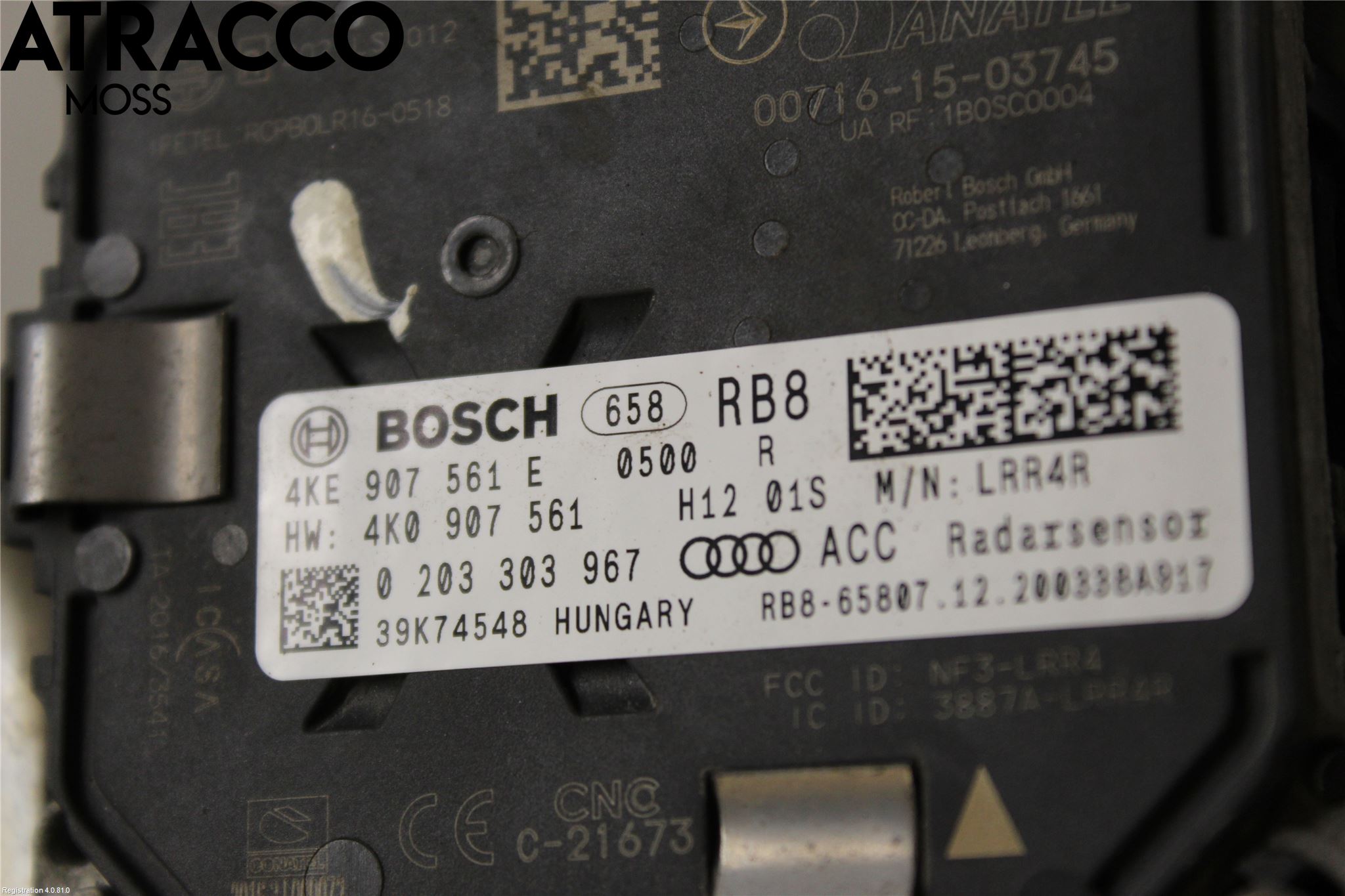 Audi E-TRON, S GE 19- Sensor Kollisjonsbeskyttelse