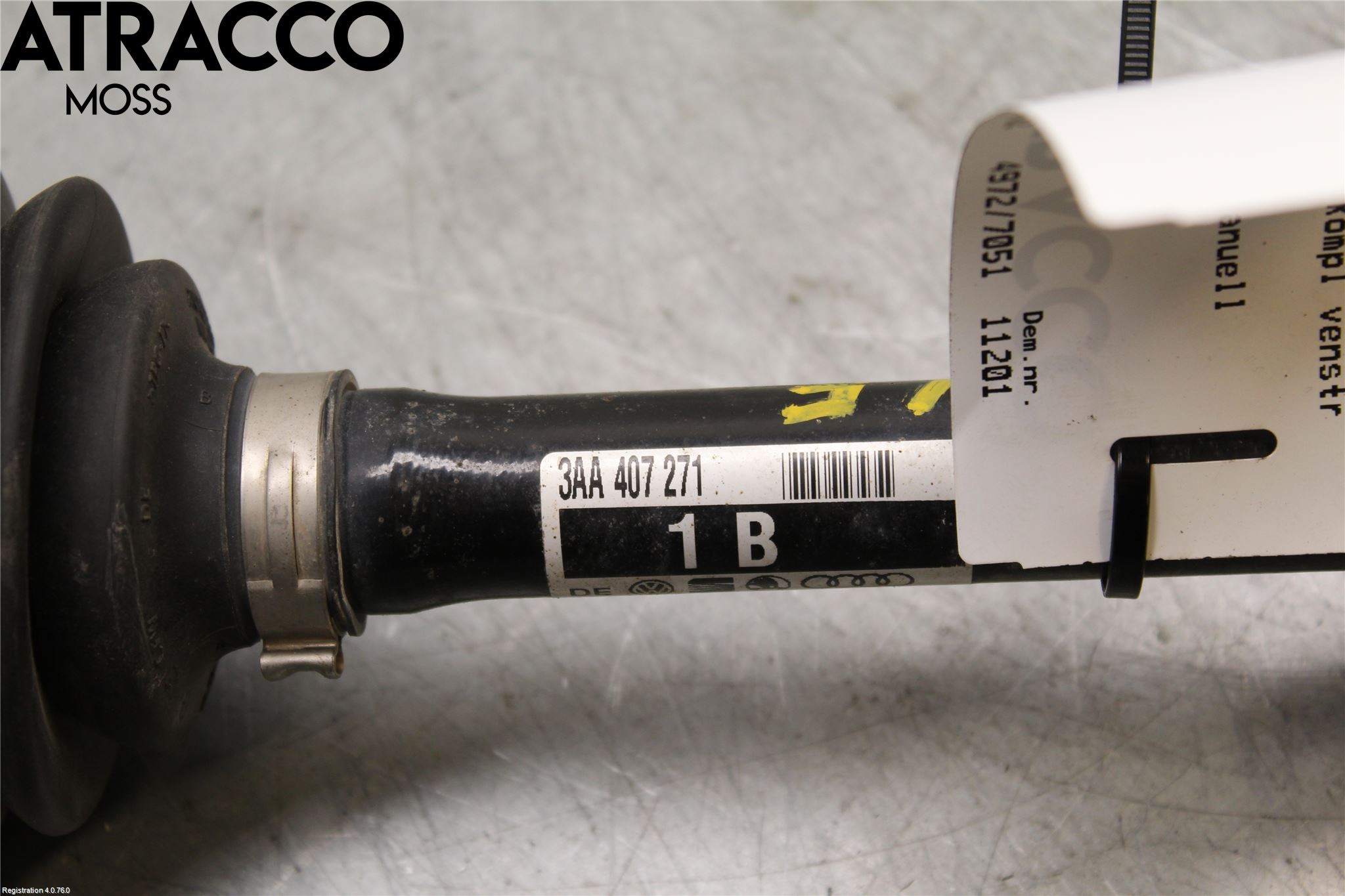 Volkswagen VW CADDY 16-20 Drivaksel Foran Kompl Venstre