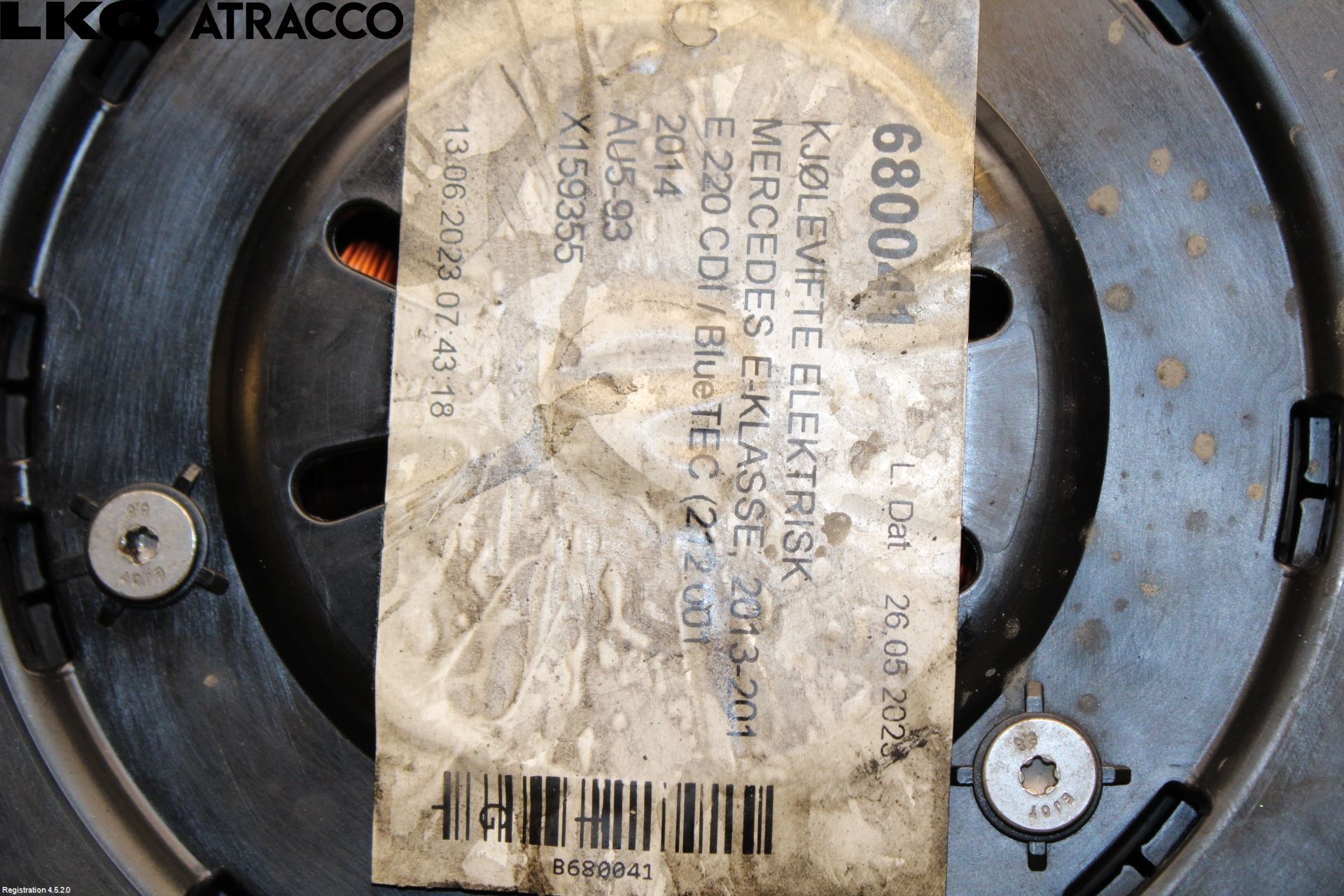 Mercedes-Benz MB E-KLASS (W212) 09-16 Kjølevifte Elektrisk