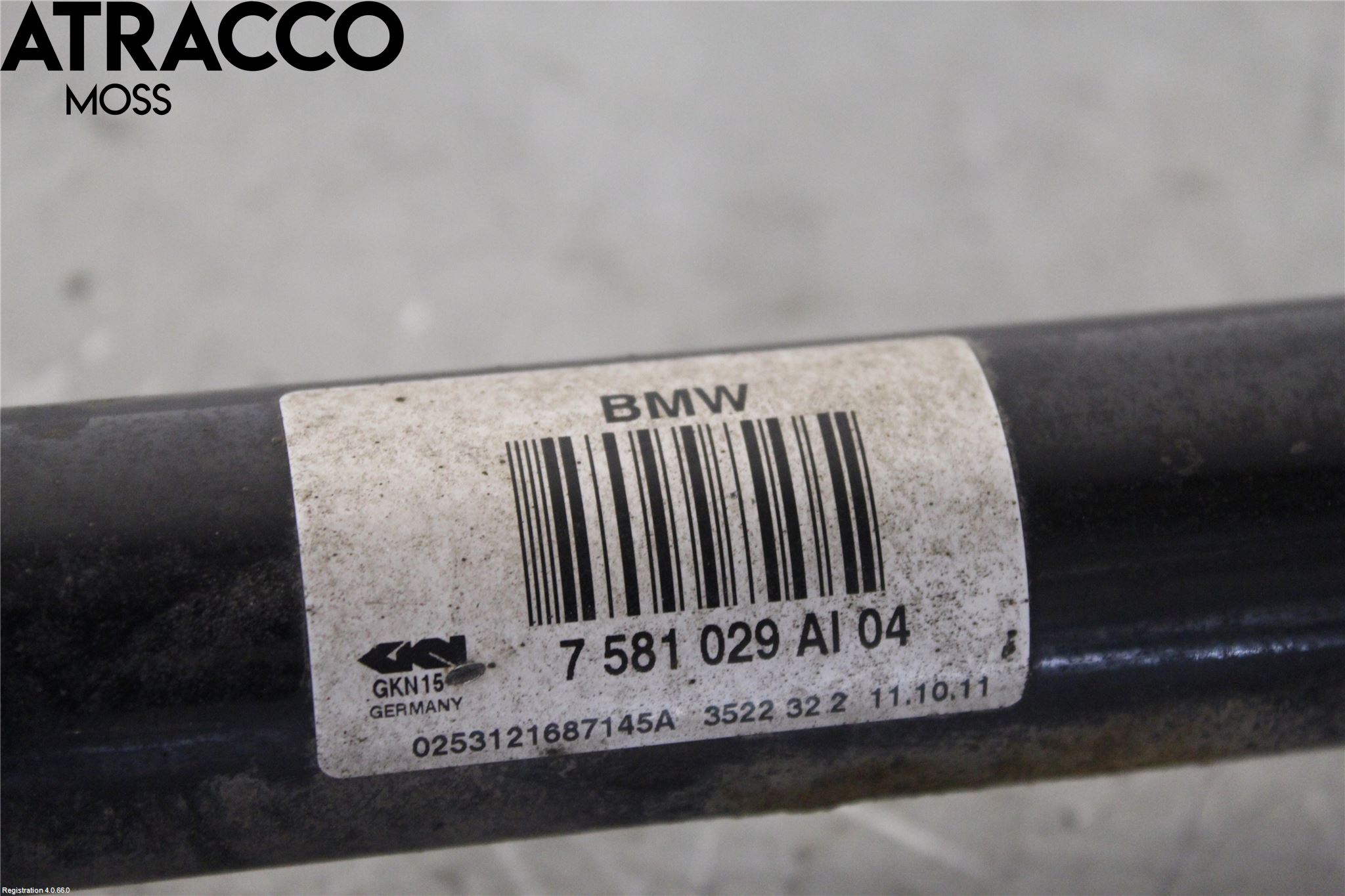 BMW 5 F10/F11/F18 09-17 Drivaksel Bak Kompl Venstre