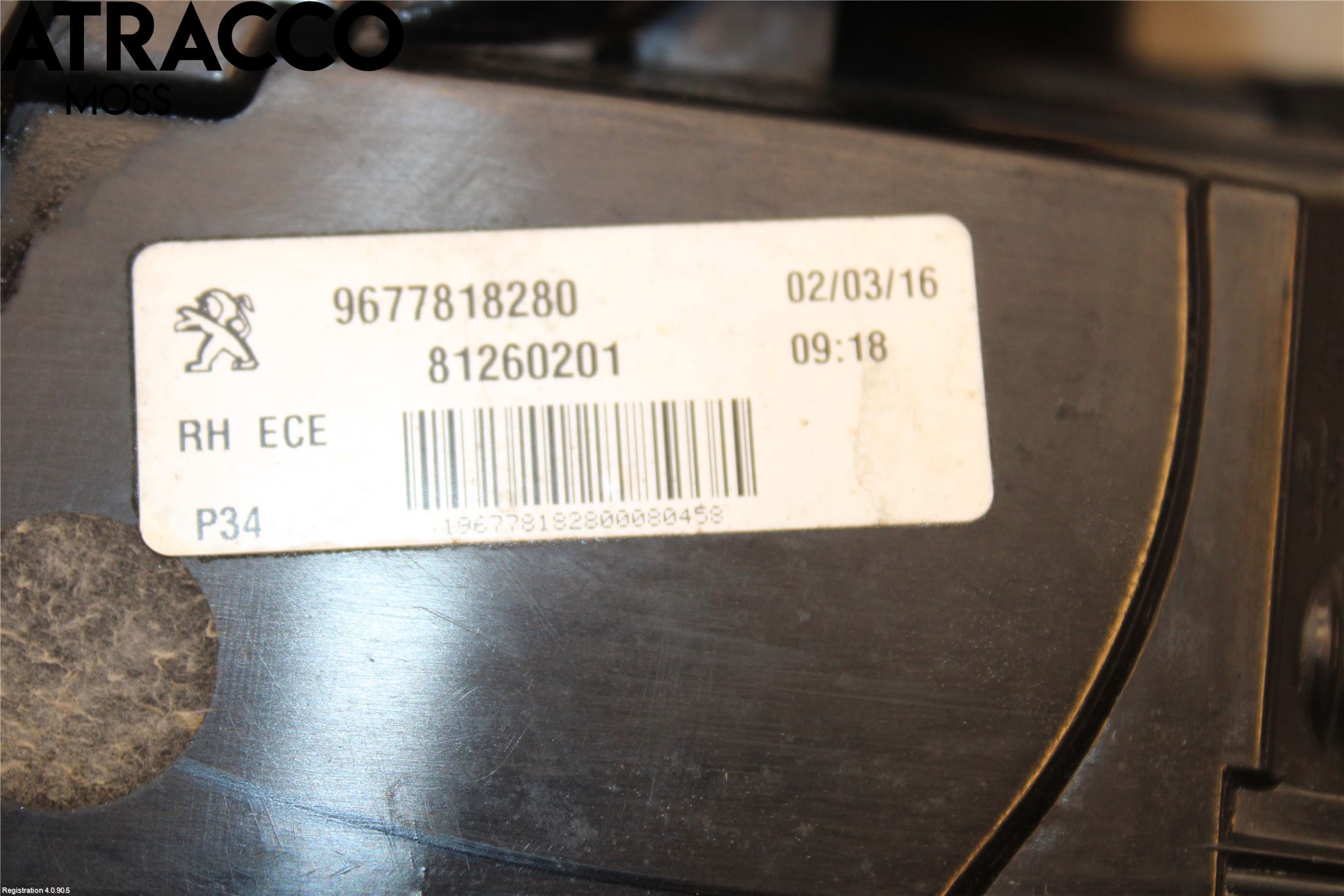 Peugeot 308 14-21 Baklykt Høyre  På Luke(Indre)