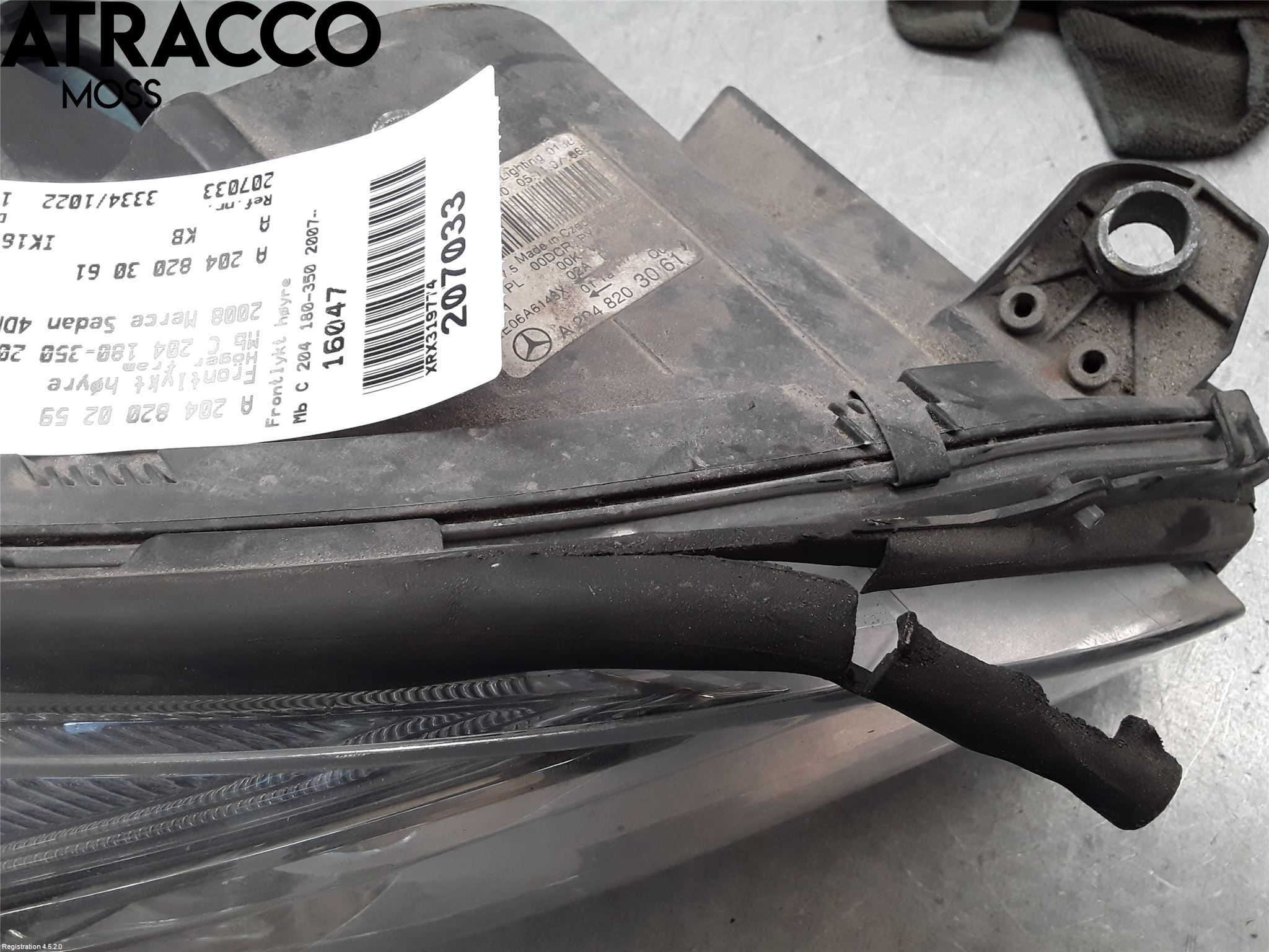 Mercedes-Benz MB C-KLASS (W204) 07-15 Frontlykt Høyre