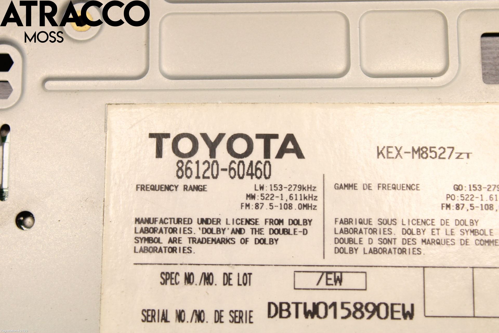 Toyota LANDCRUISER J120 02-09 Stereo Radio Med Kassetspiller