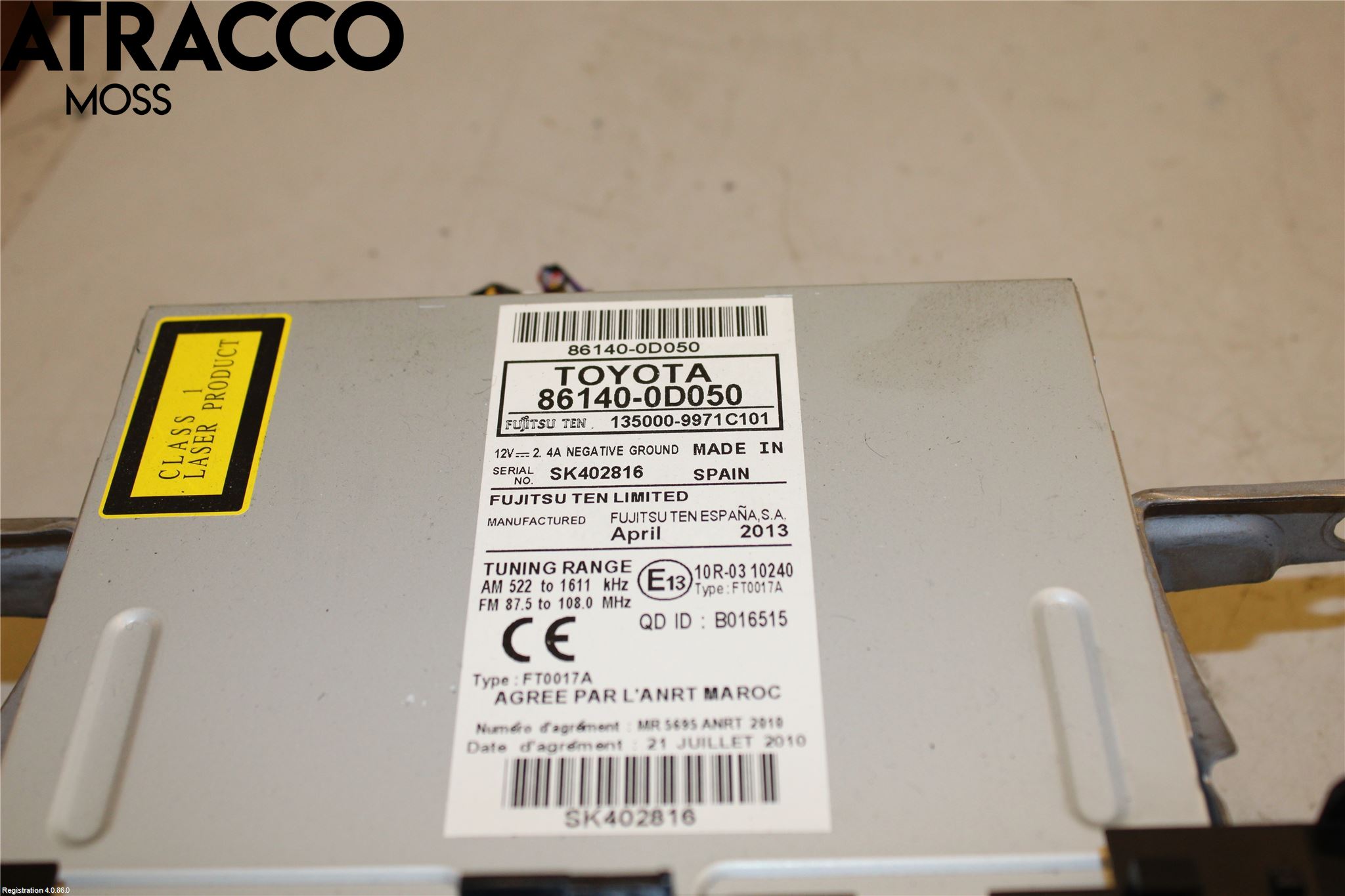 Toyota YARIS XP130 12-14 Stereo Radio