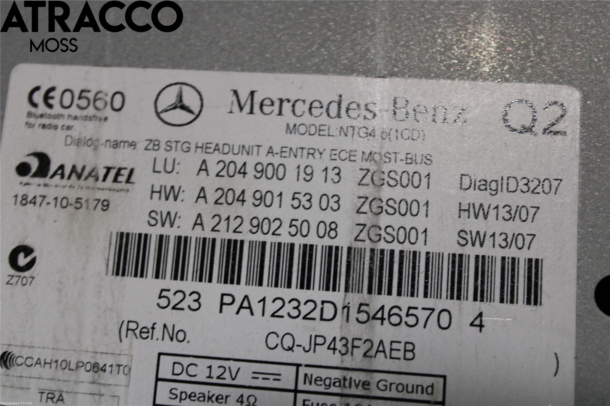Mercedes-Benz MB C-KLASS (W204) 07-15 Stereo Radio Med Cd