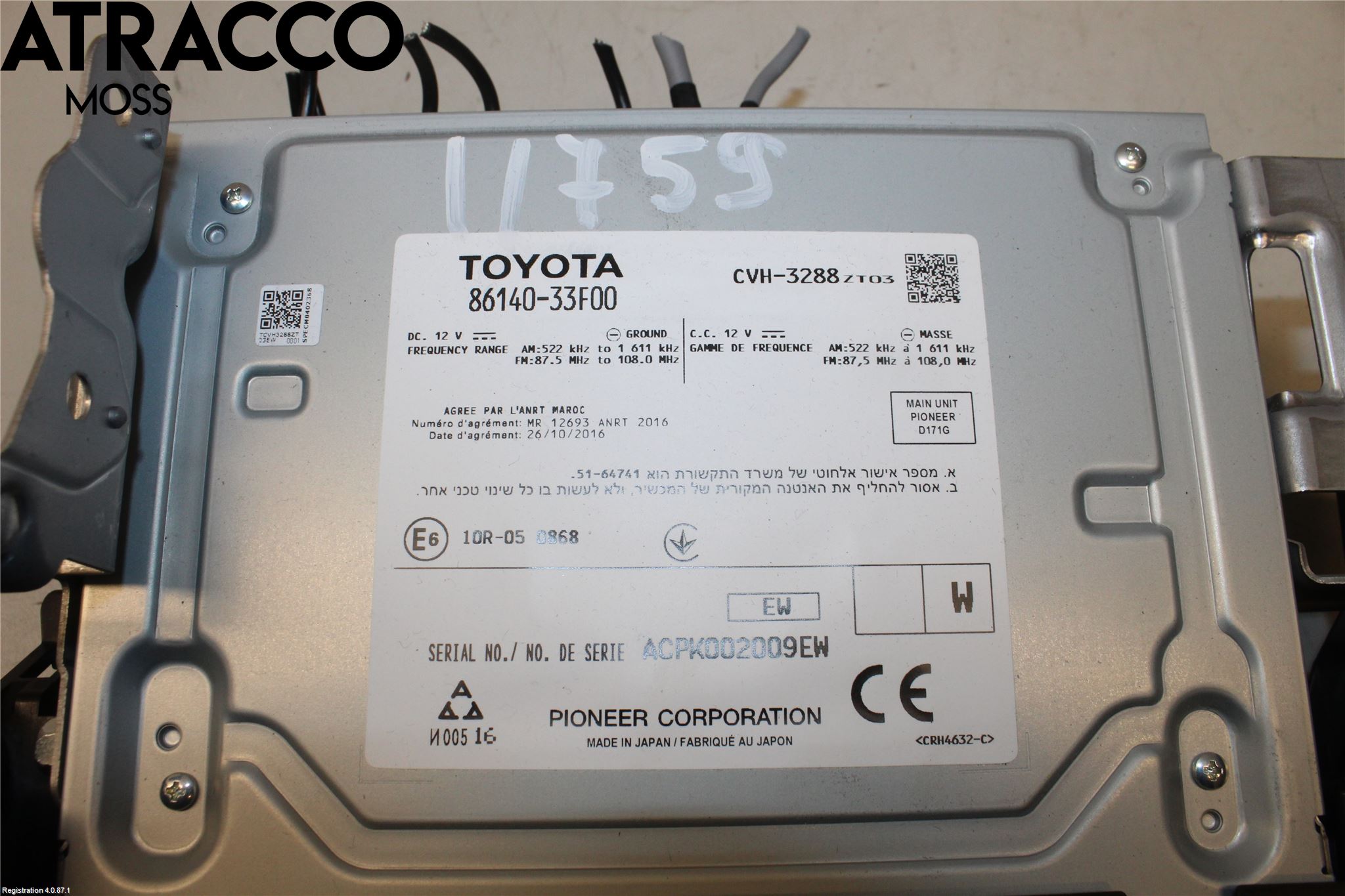 Lexus ES 250/300/330 Stereo Radio Med Cd