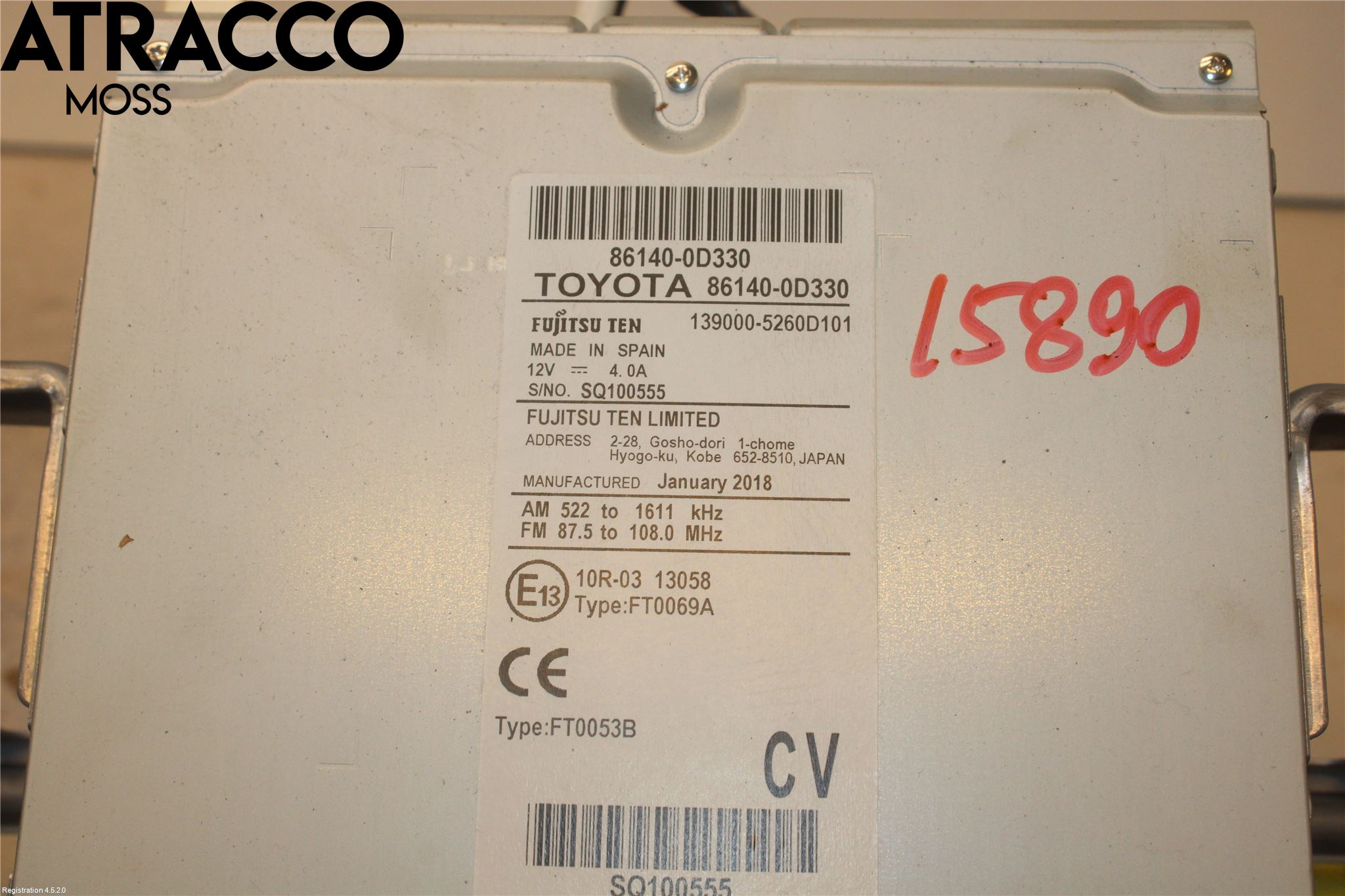 Toyota YARIS XP130 15-20 Stereo Radio Med Cd