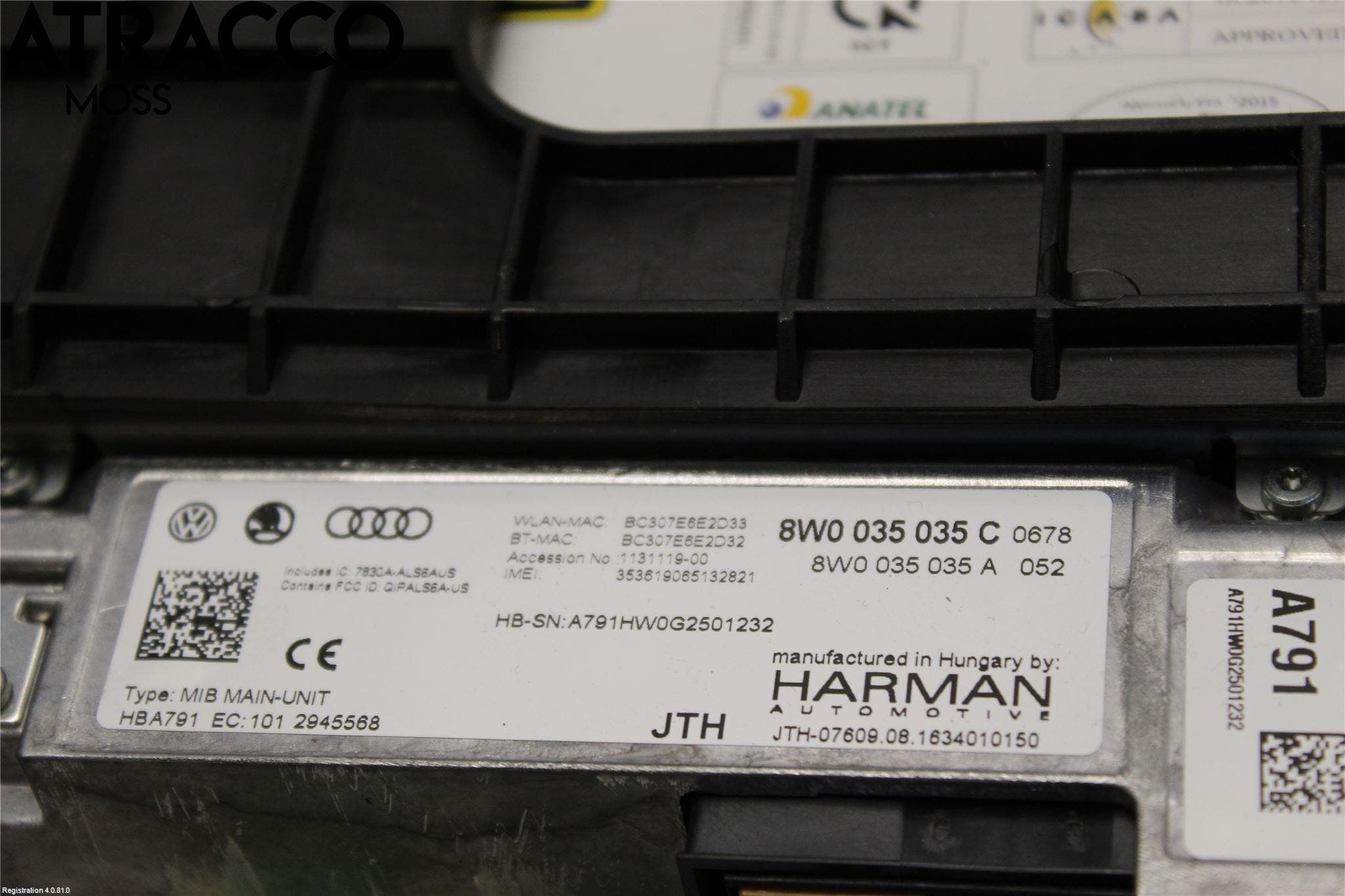 Audi A4/S4 B9 16-19 Stereo Radio Med Cd