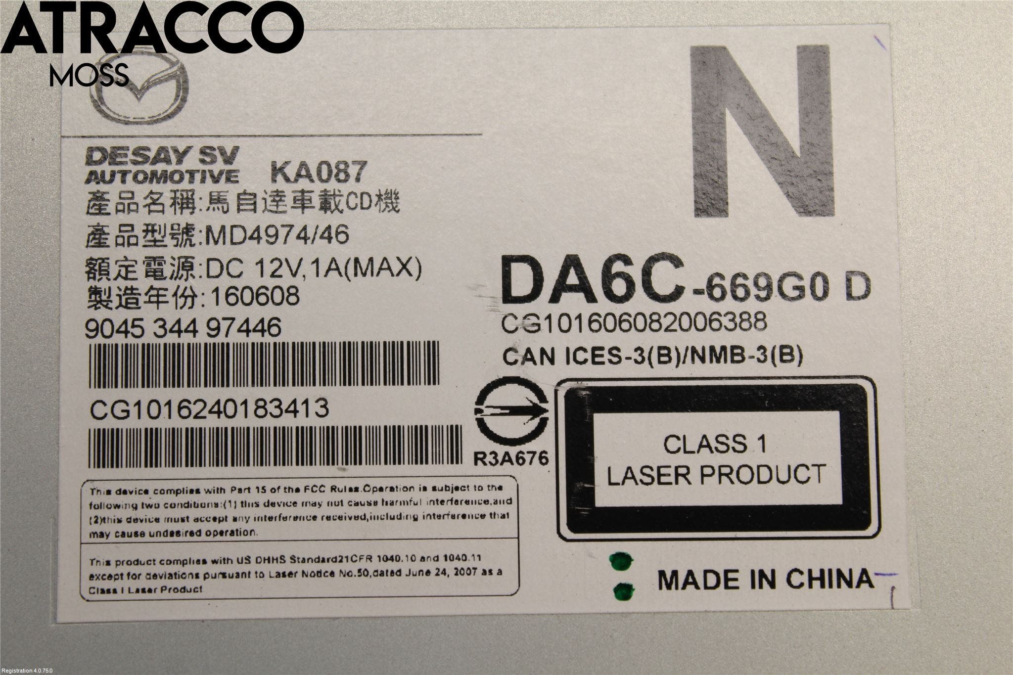 Mazda CX-3 Stereo Radio Med Cd