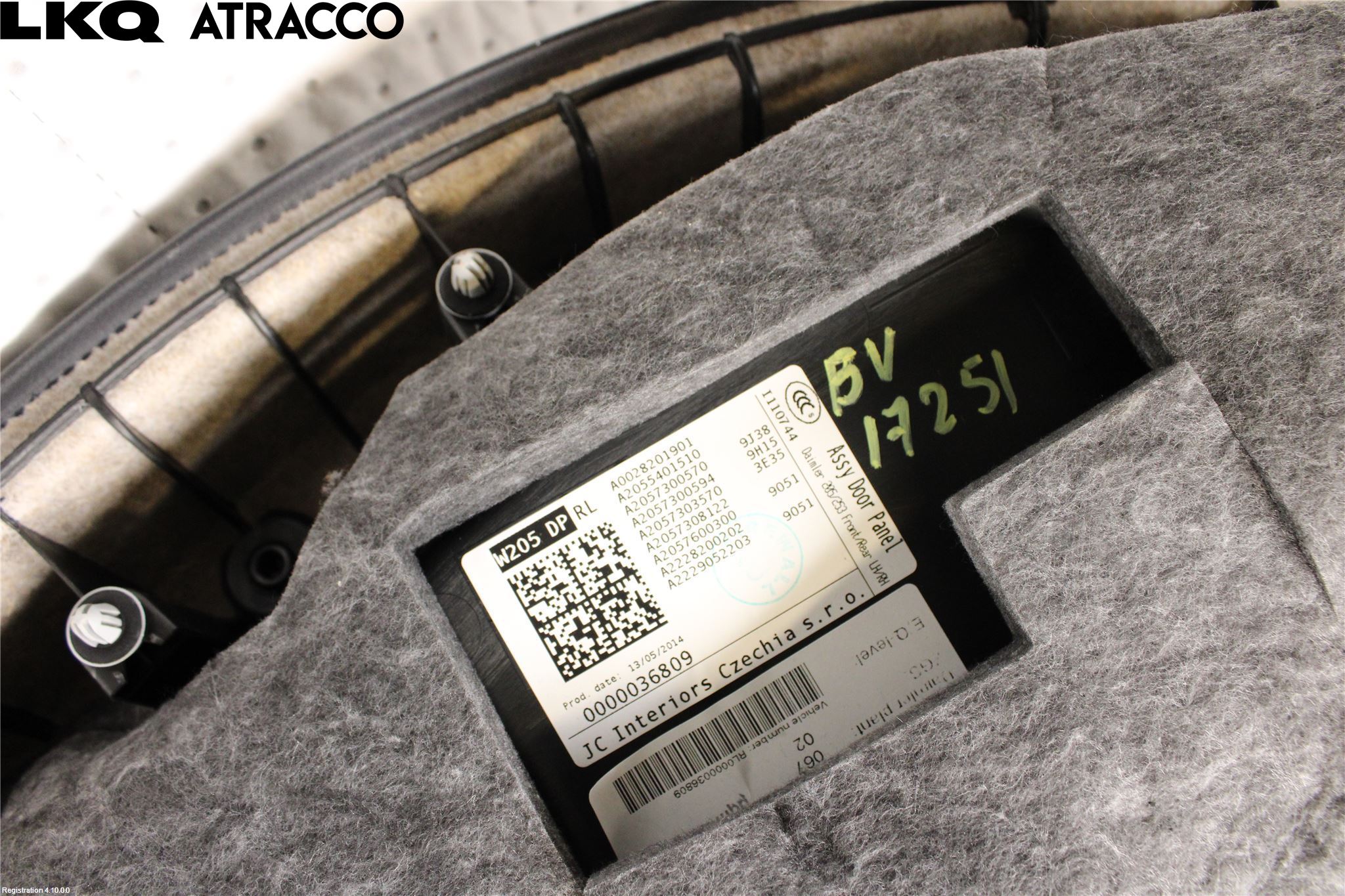 Mercedes-Benz MB C-KLASS (W205) 14-21 Dørtrekk Innlegg Venstre