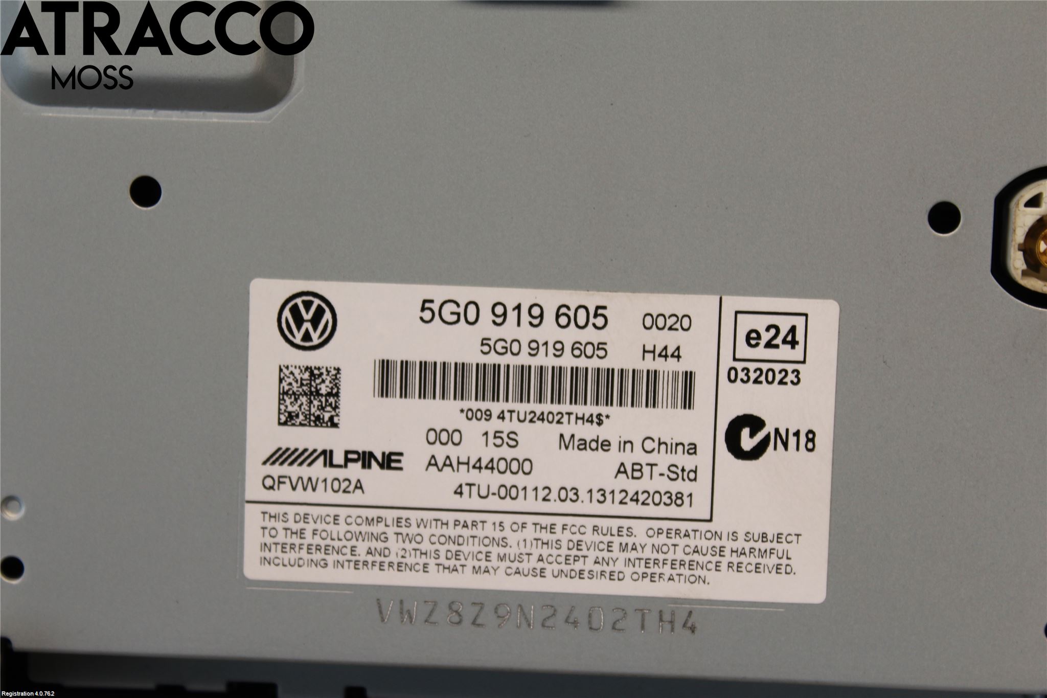 Volkswagen VW GOLF / E-GOLF VII 13-20 Multifunktionsdisplay