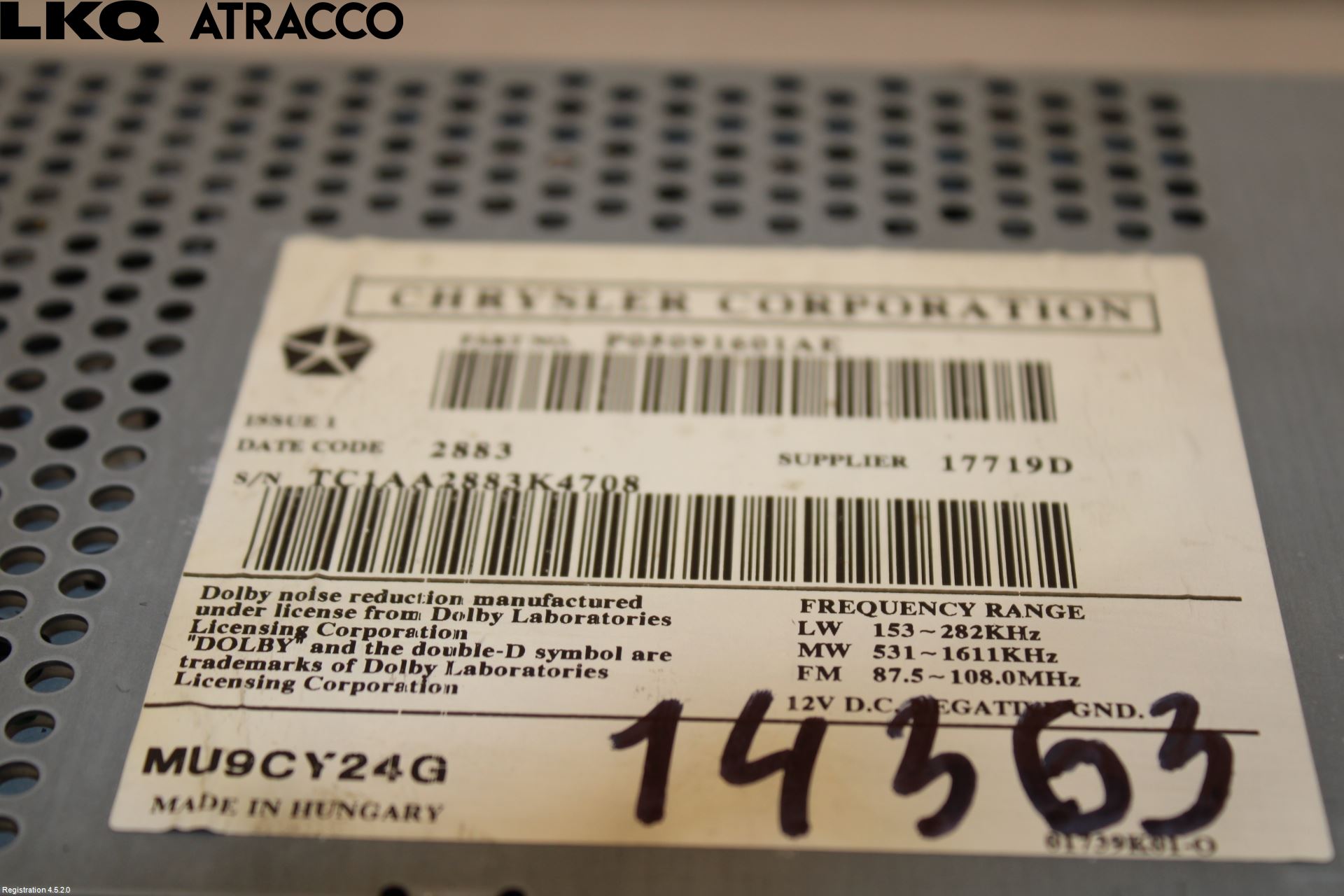 Jeep GRAND CHEROKEE 99-04 Stereo Radio Med Cd