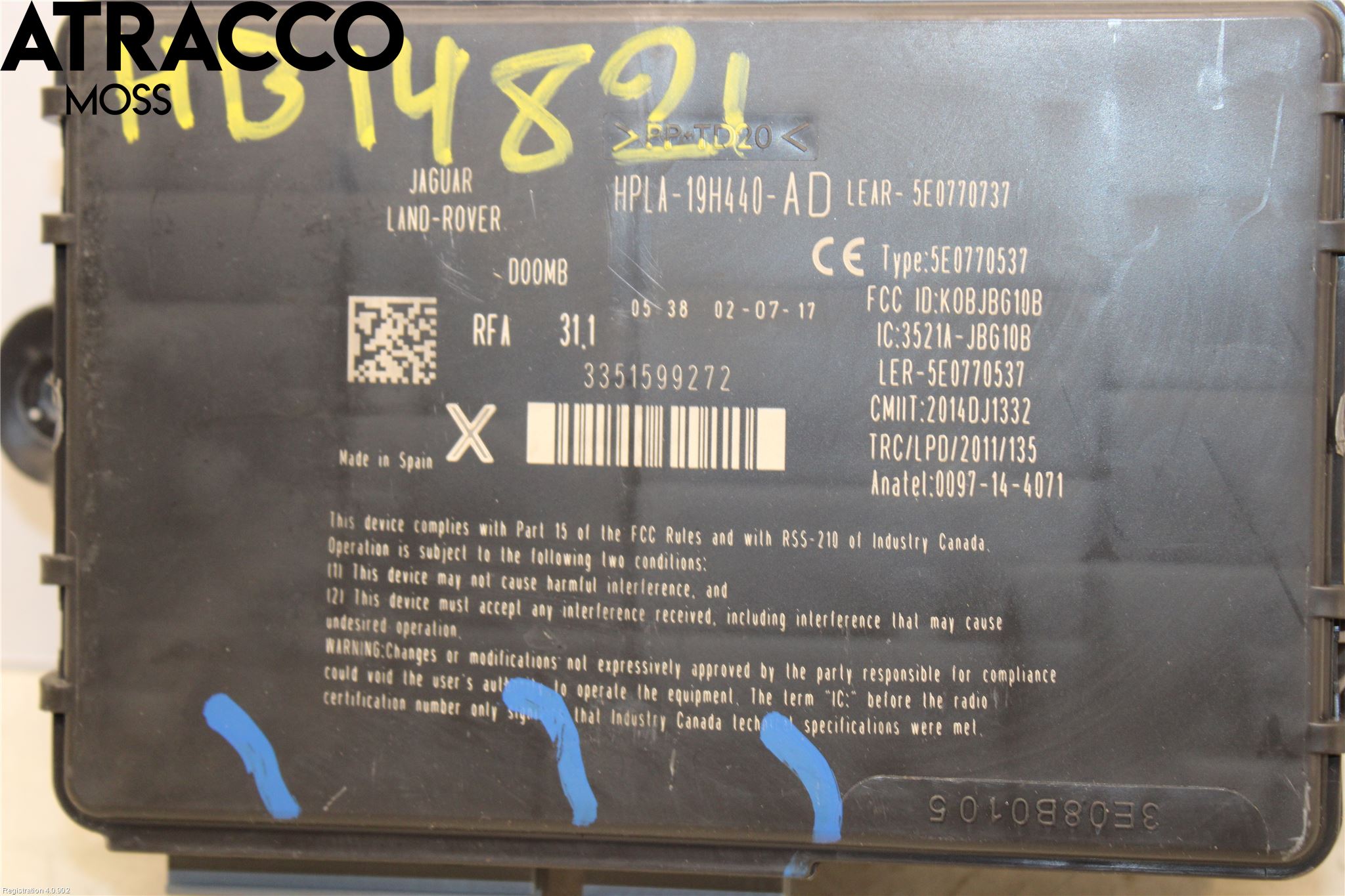 Jaguar F-PACE Styrenhet Nyckellös System