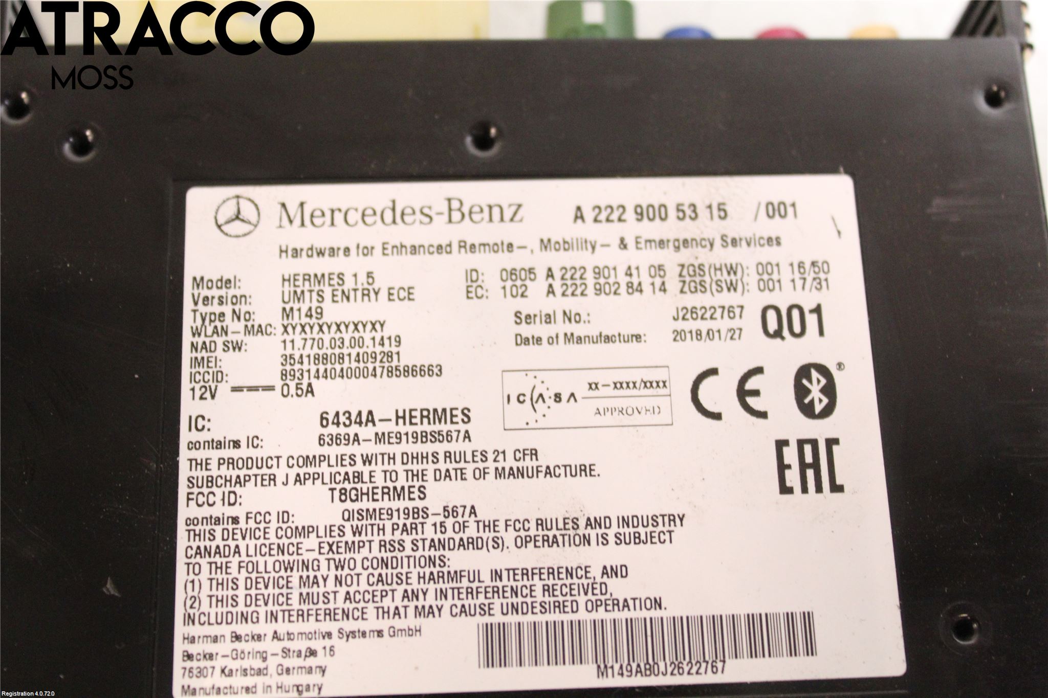 Mercedes-Benz MB C-KLASS (W205) 14-21 Styreenhet Øvrig