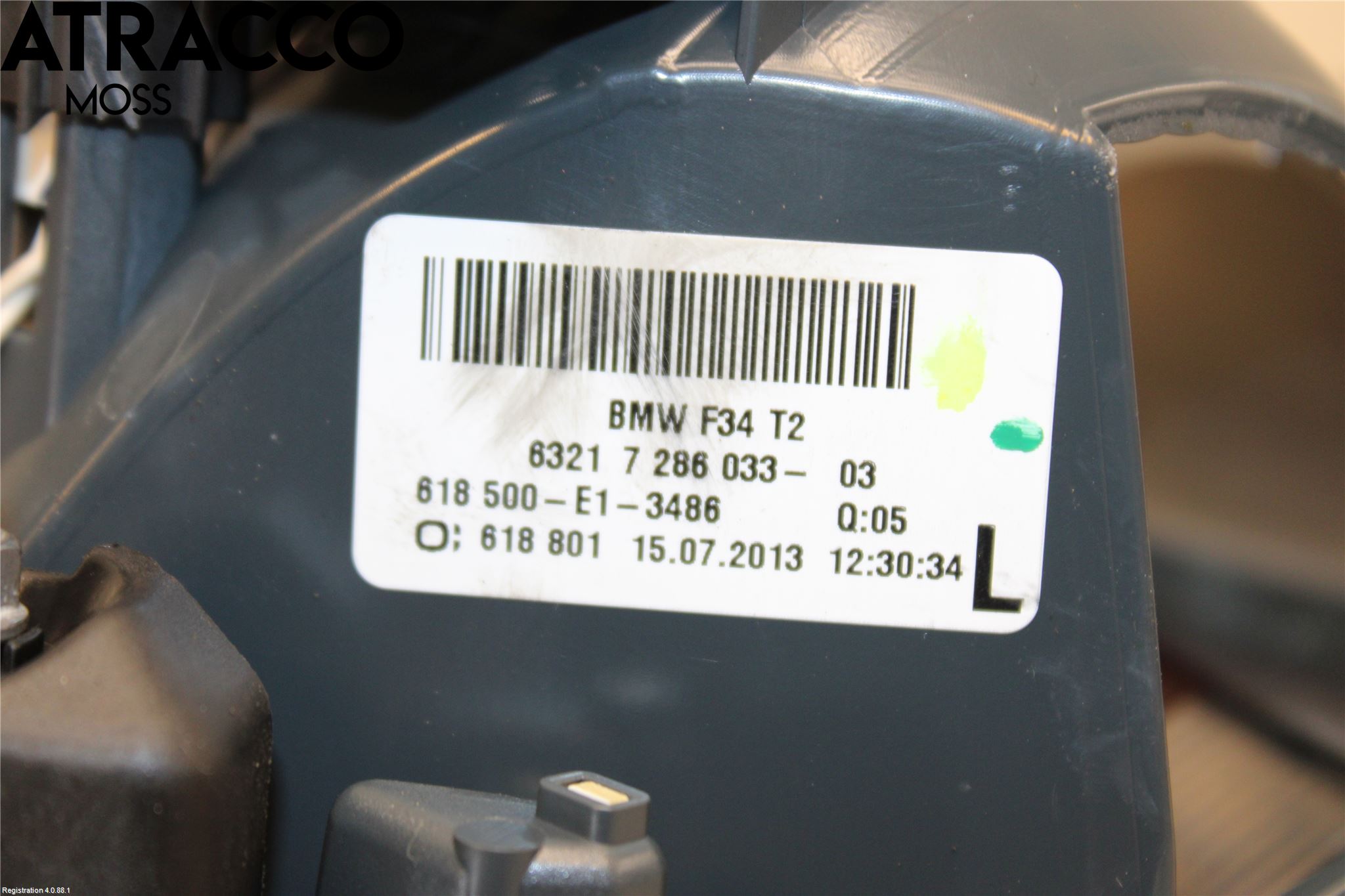 BMW 3 GT F34 13-19 Baklykt Venstre  På Luke(Indre