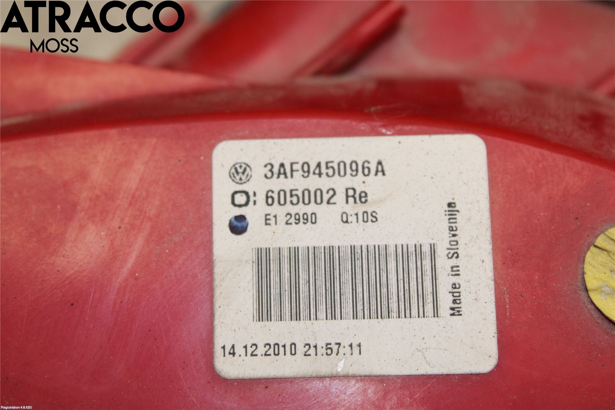 Volkswagen VW PASSAT 11-14 Baklykt Høyre