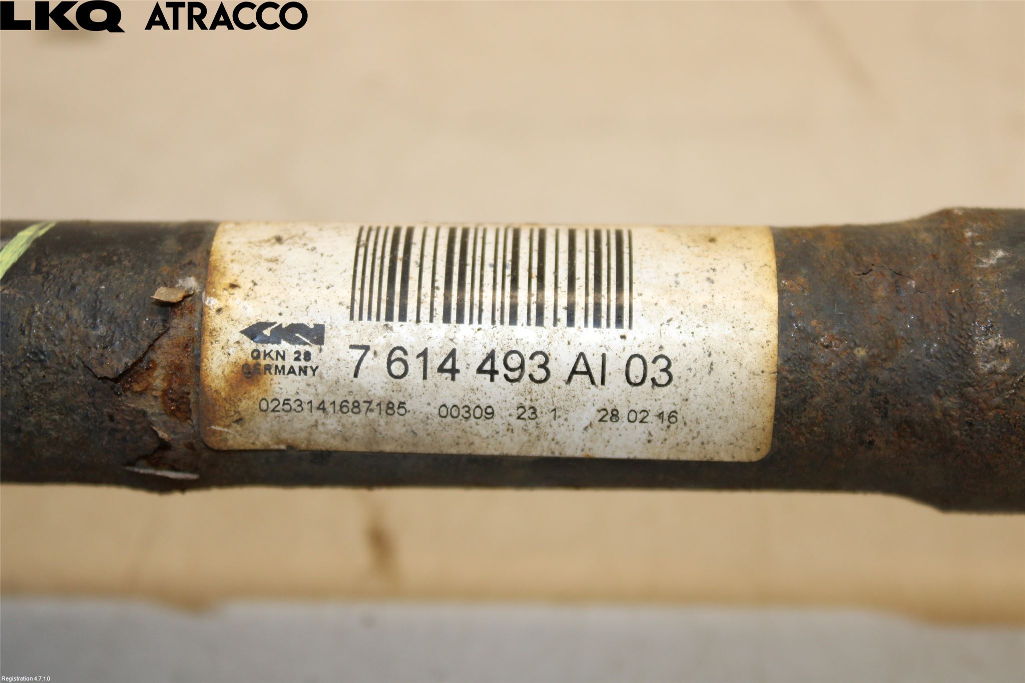 BMW X3 F25 10-17 Drivaksel Bak Kompl Venstre