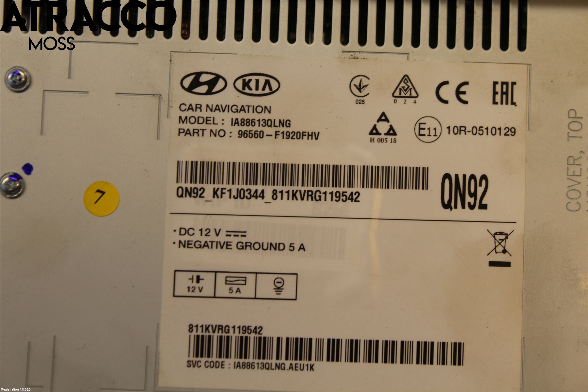 Kia SPORTAGE (QL) 16-21 Stereo Radio Med Cd