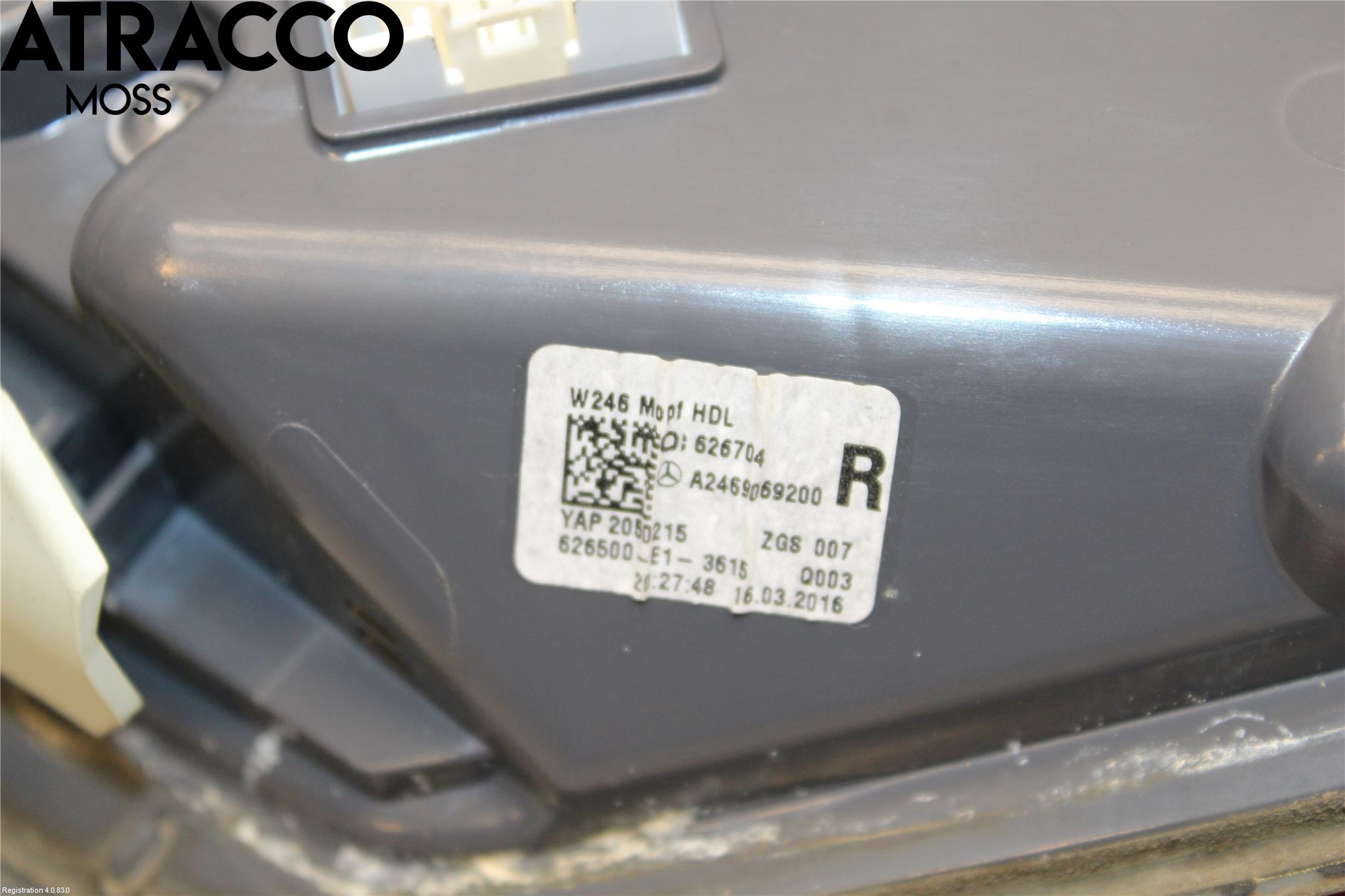 Mercedes-Benz MB B-KLASS (W246/W242) 12-19 Baklykt Høyre  På Luke(Indre)