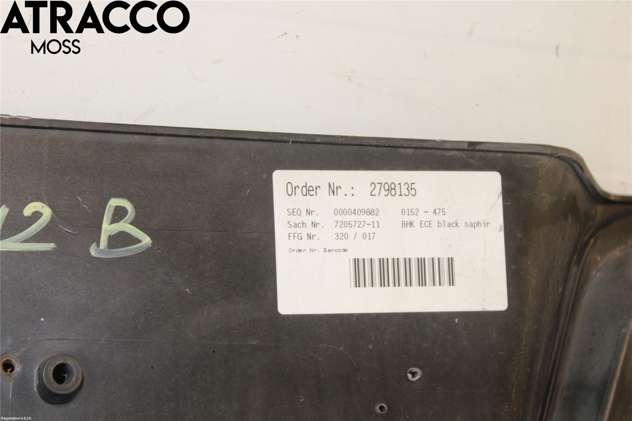 BMW 7 F01/02/03/04 09-15 Refleksplate - Skiltplate