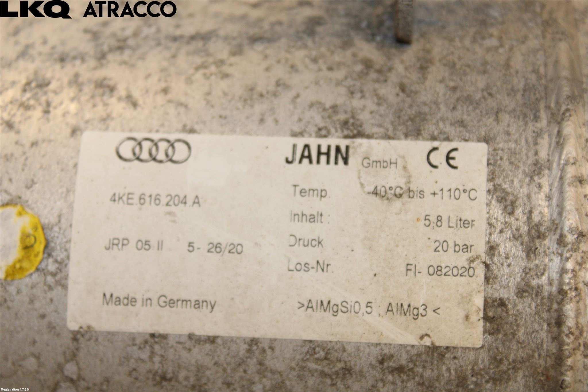 Audi E-TRON, S GE 19- Nivå/Lufrfrändring Trycktank