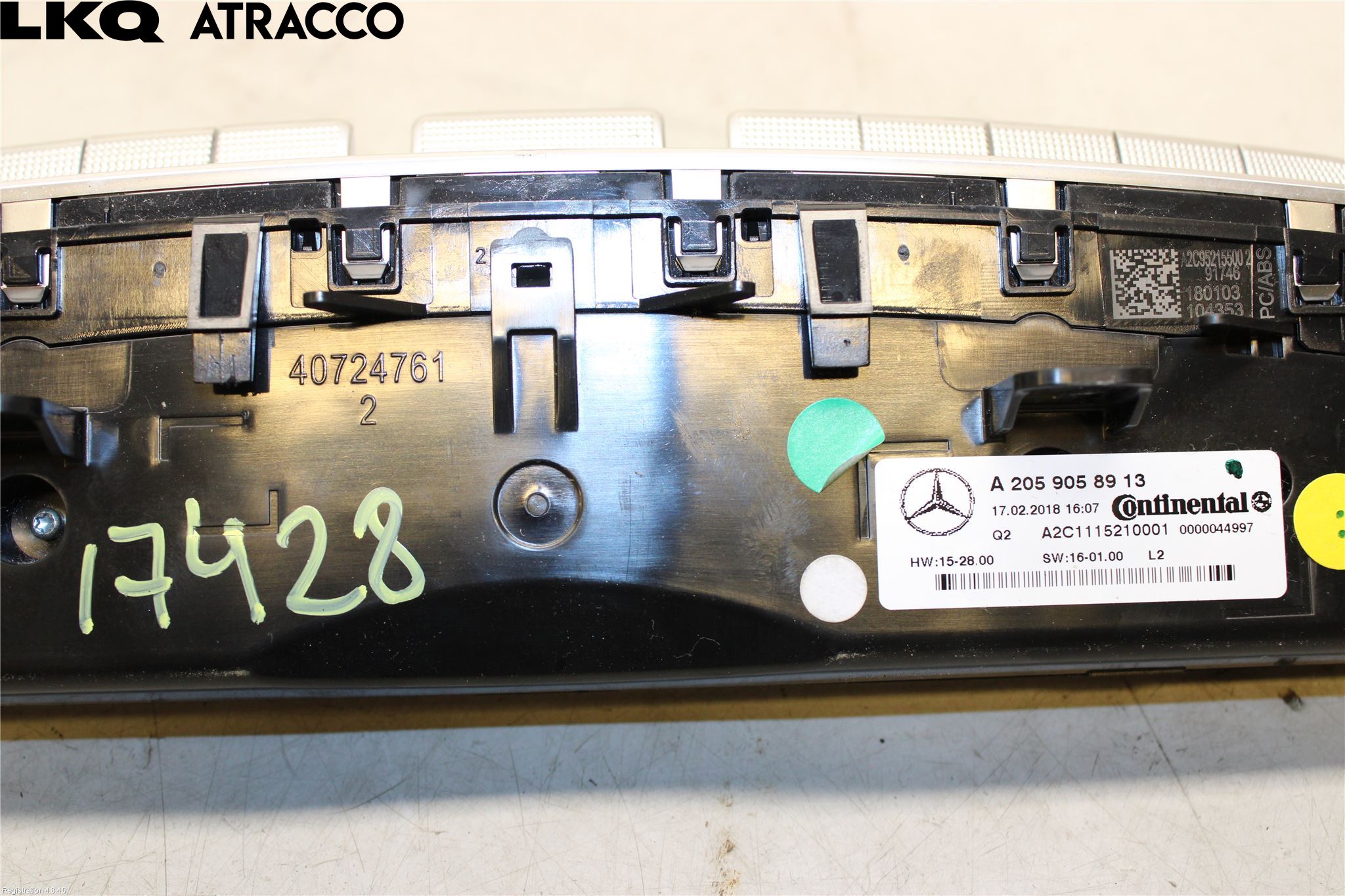 Mercedes-Benz MB C-KLASS (W205) 14-21 Varmeapparat Panel(Regulering)